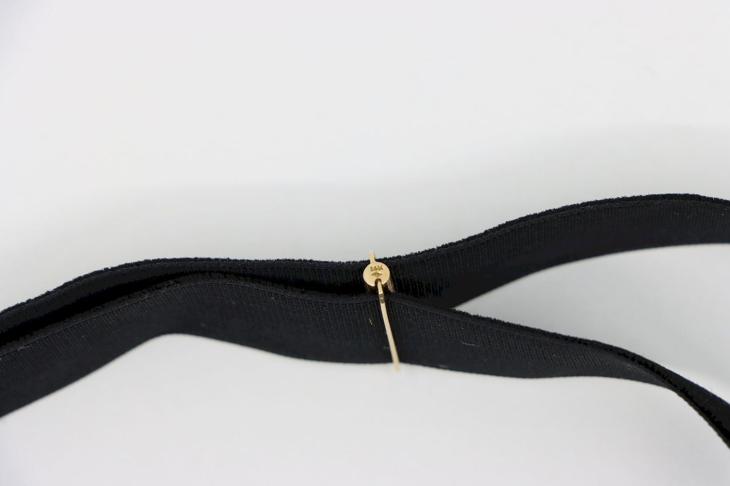 Victorian 14K Gold Seed Pearl Buckles Black Velvet Choker