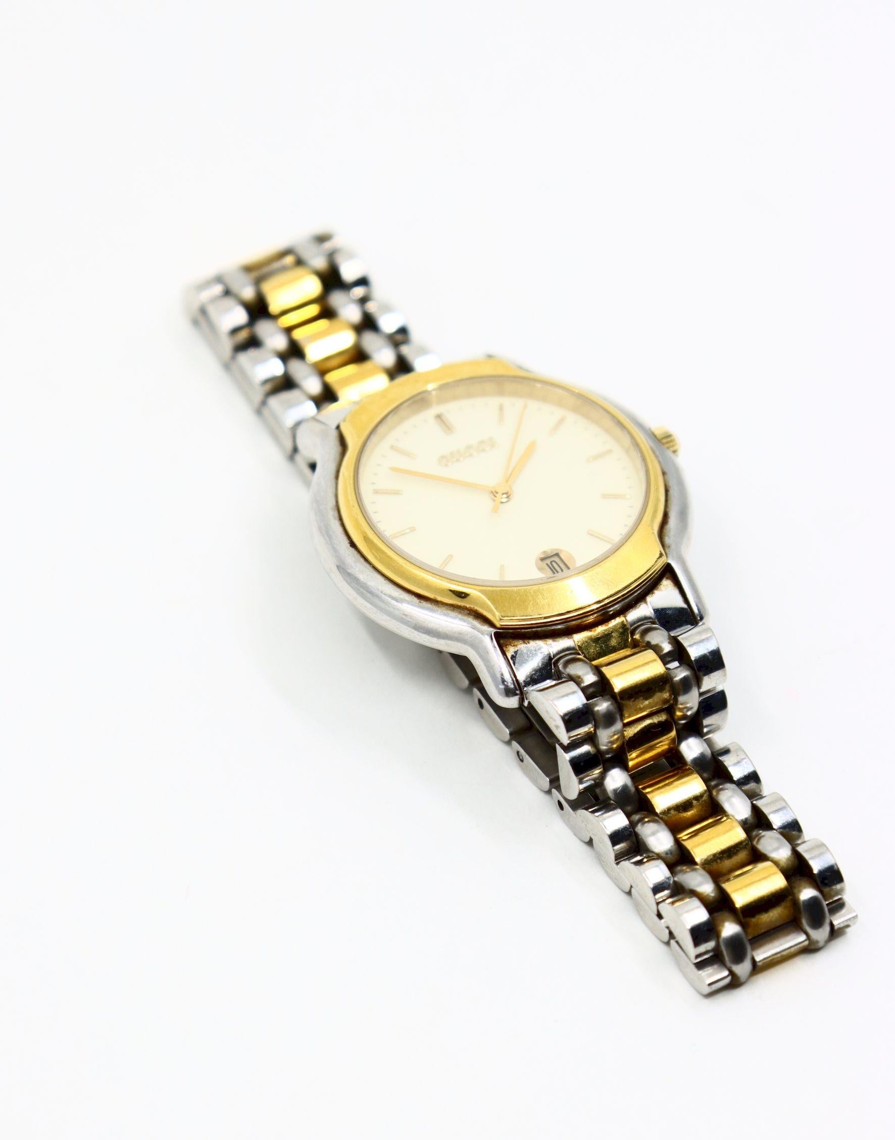 Vintage GUCCI Gold Tone & Steel 8000M Watch