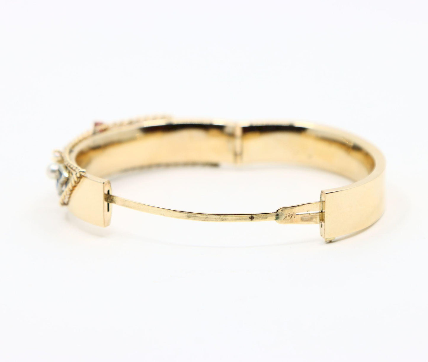 14K Gold Diamond Sapphire Pearl Bracelet