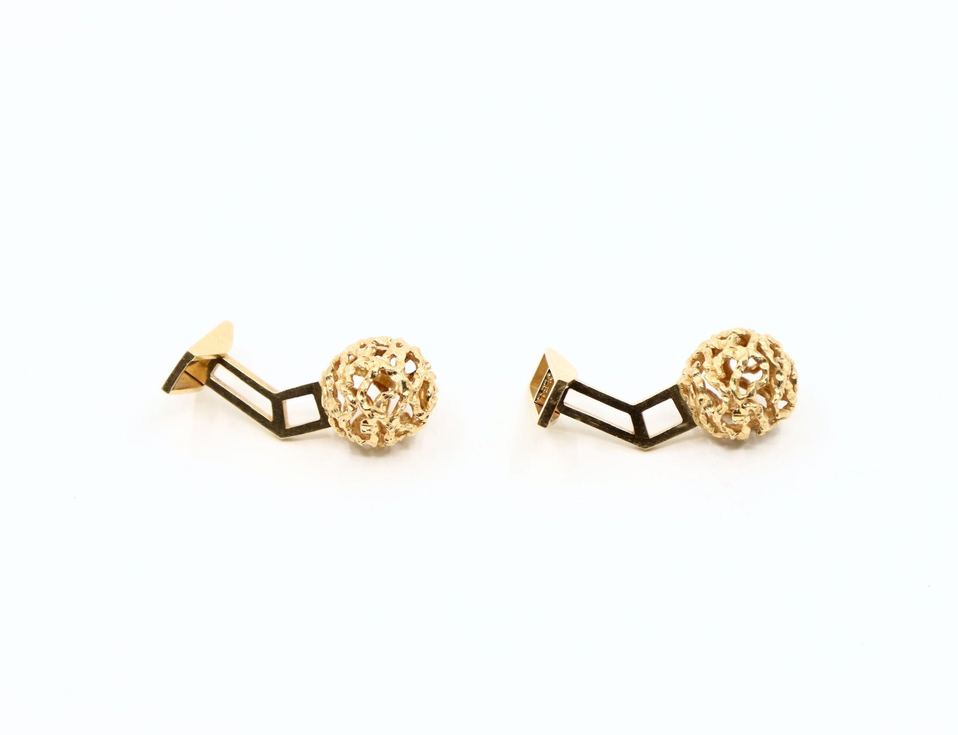 Vintage Ole Lynggaard 14K Gold Ball Cufflinks