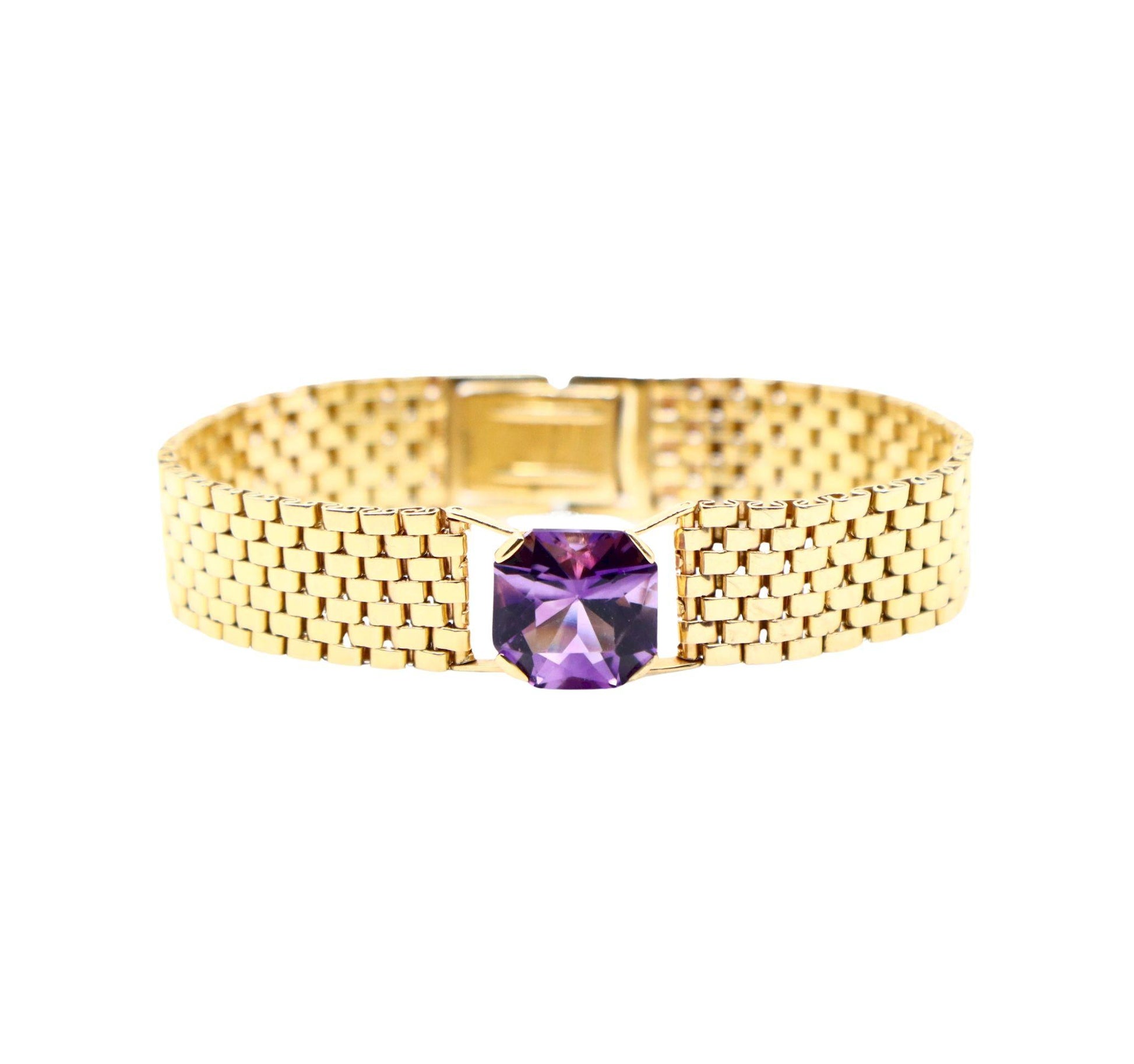 14K Gold Amethyst Jubilee Bracelet