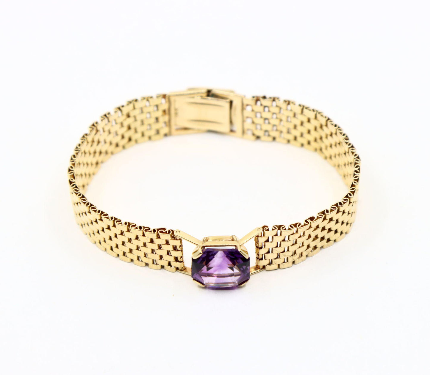 14K Gold Amethyst Jubilee Bracelet