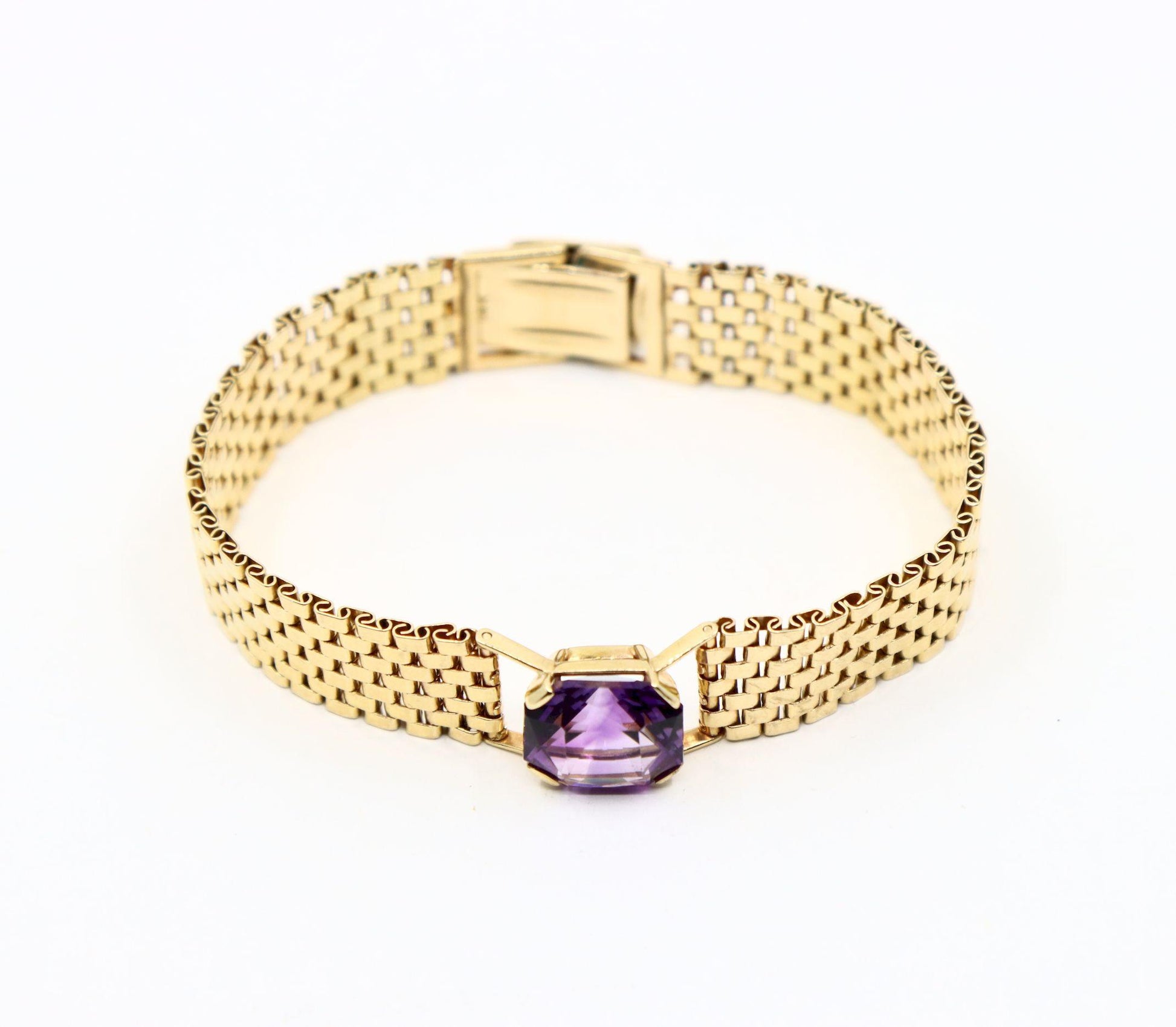 14K Gold Amethyst Jubilee Bracelet
