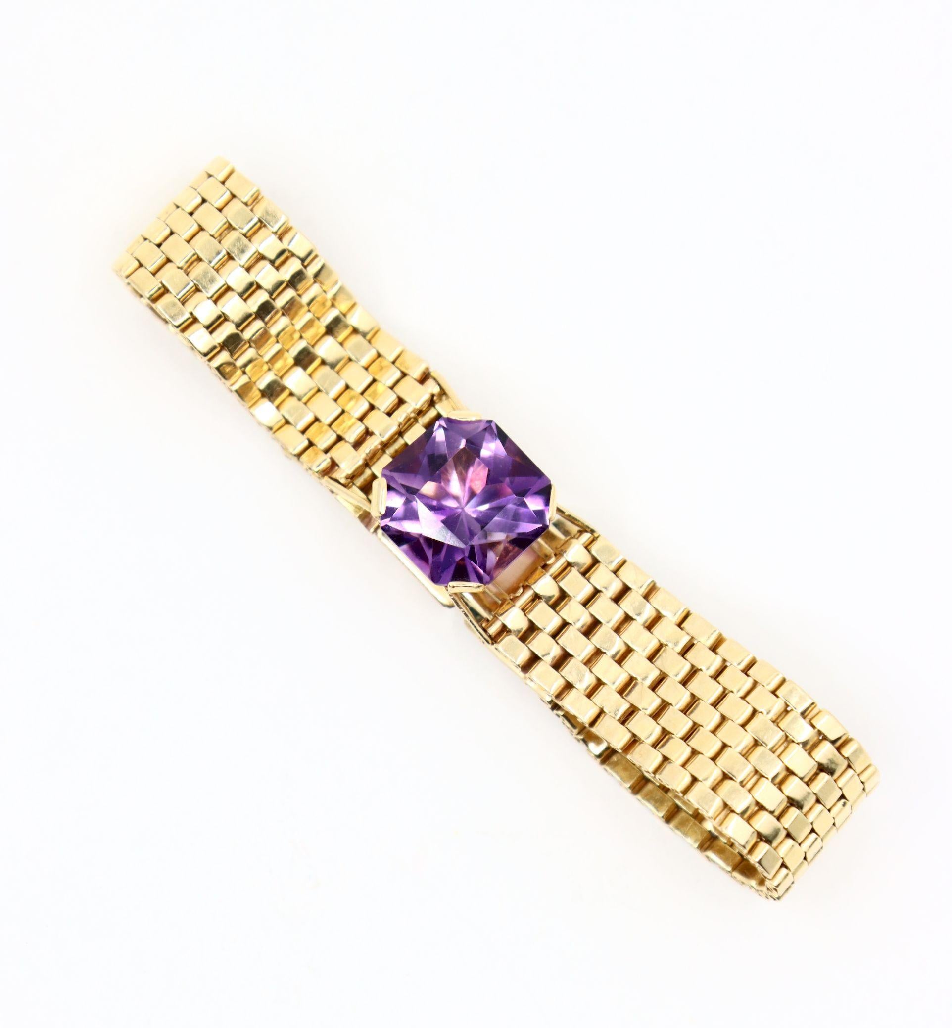 14K Gold Amethyst Jubilee Bracelet
