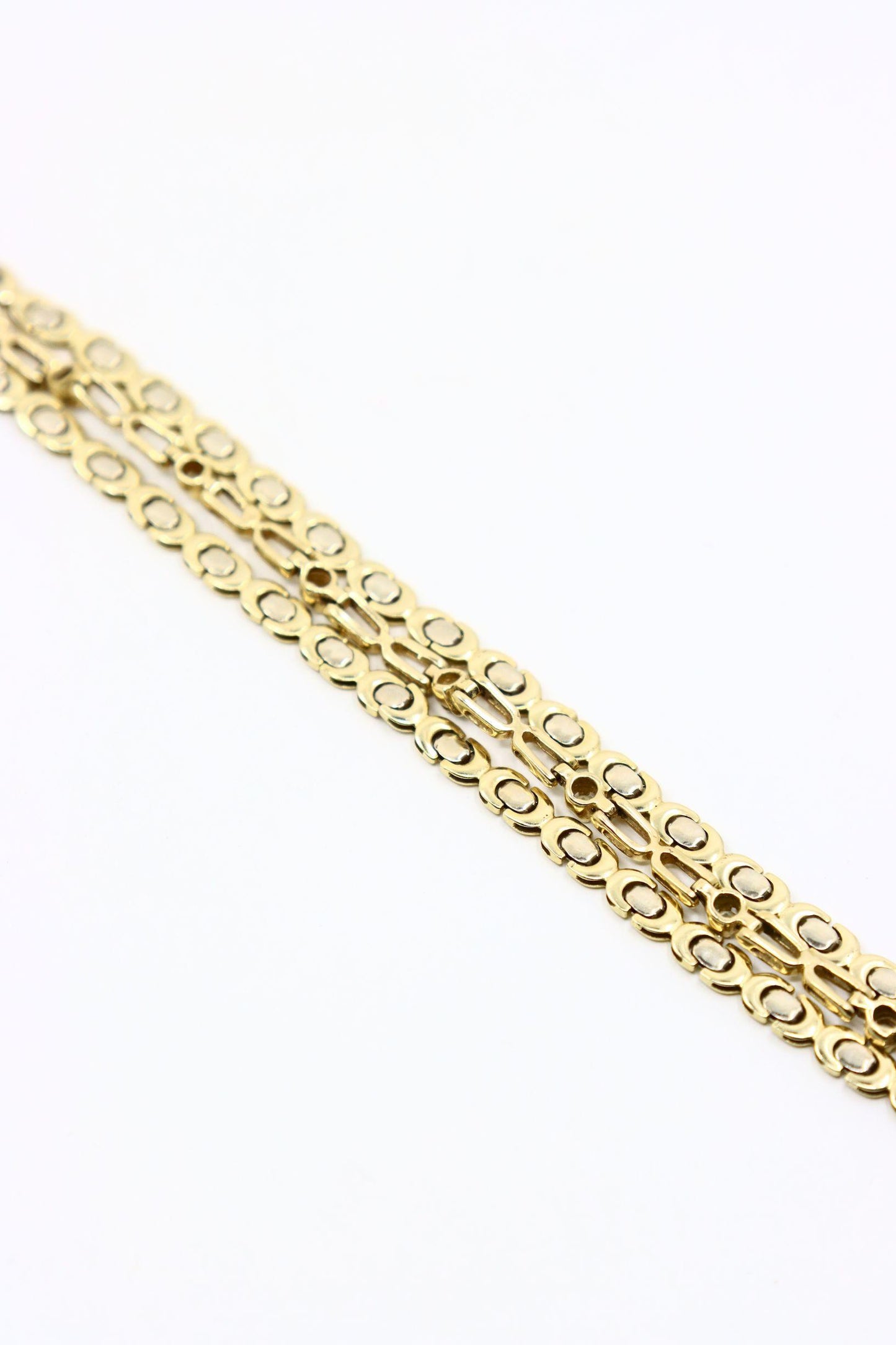 14K Gold 3-Stands Diamond Chain Bracelet