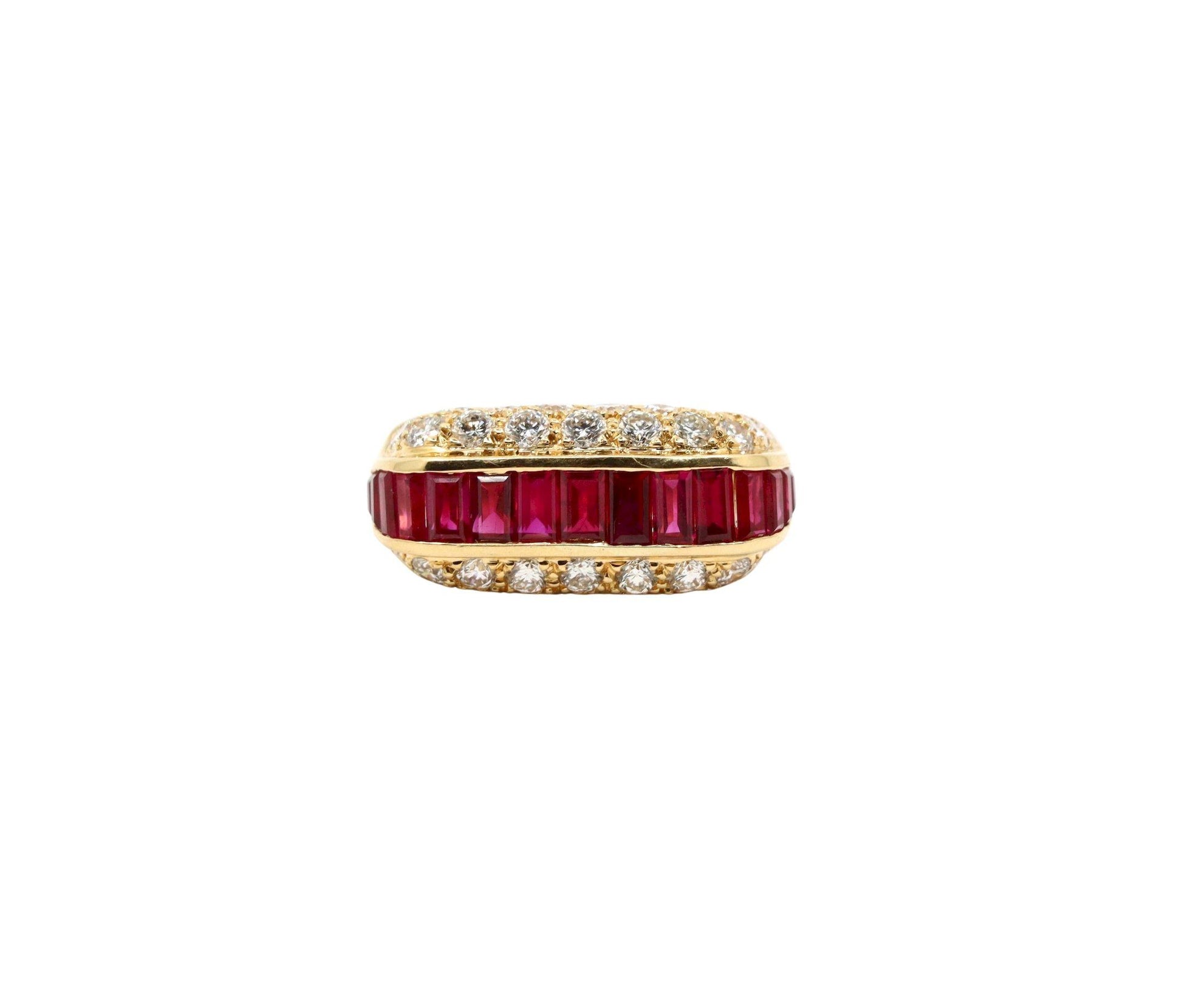 Oscar Heyman 18K Gold Diamond Ruby Ring
