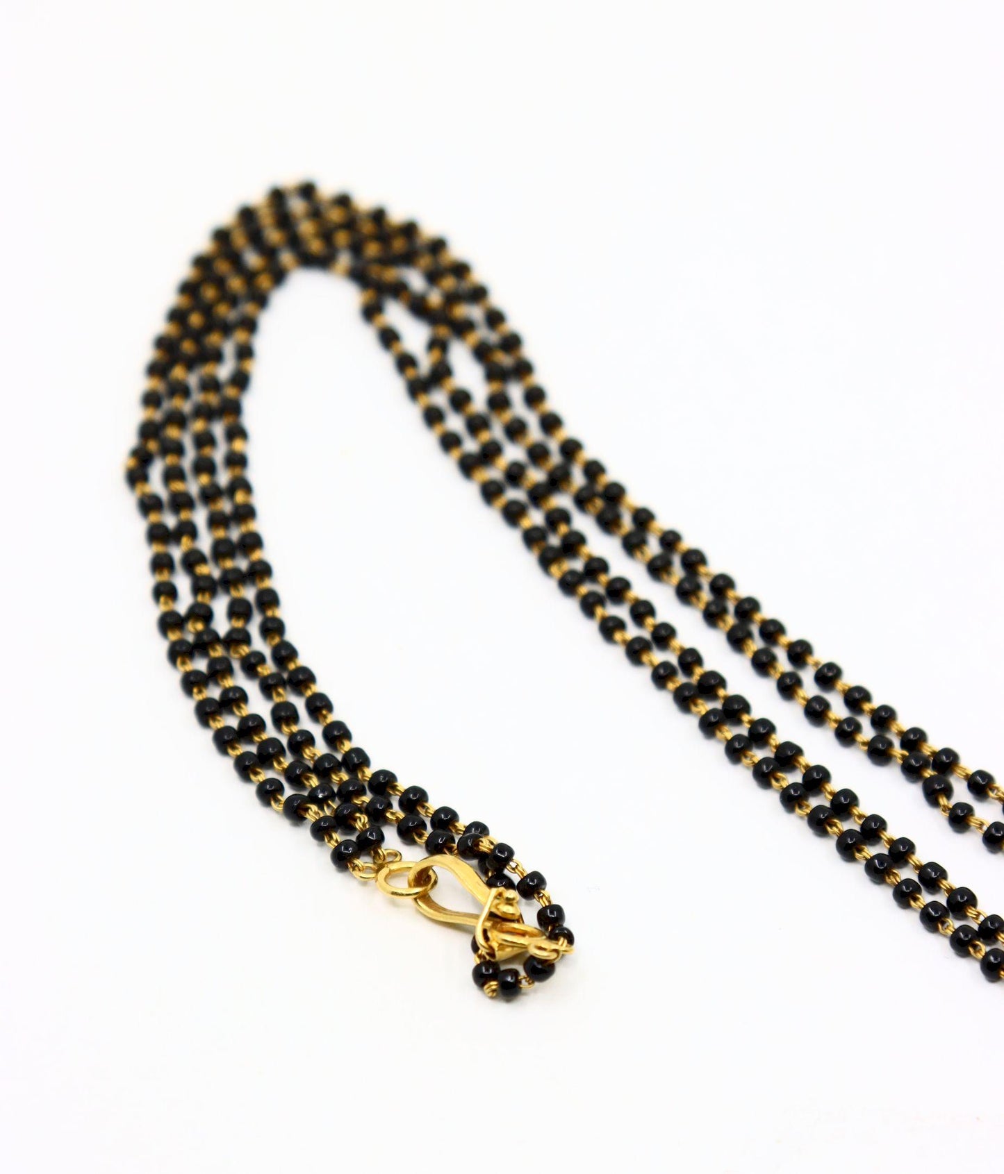 Vintage Indian Gold Diamond Ruby Emerald Onyx Beads Necklace