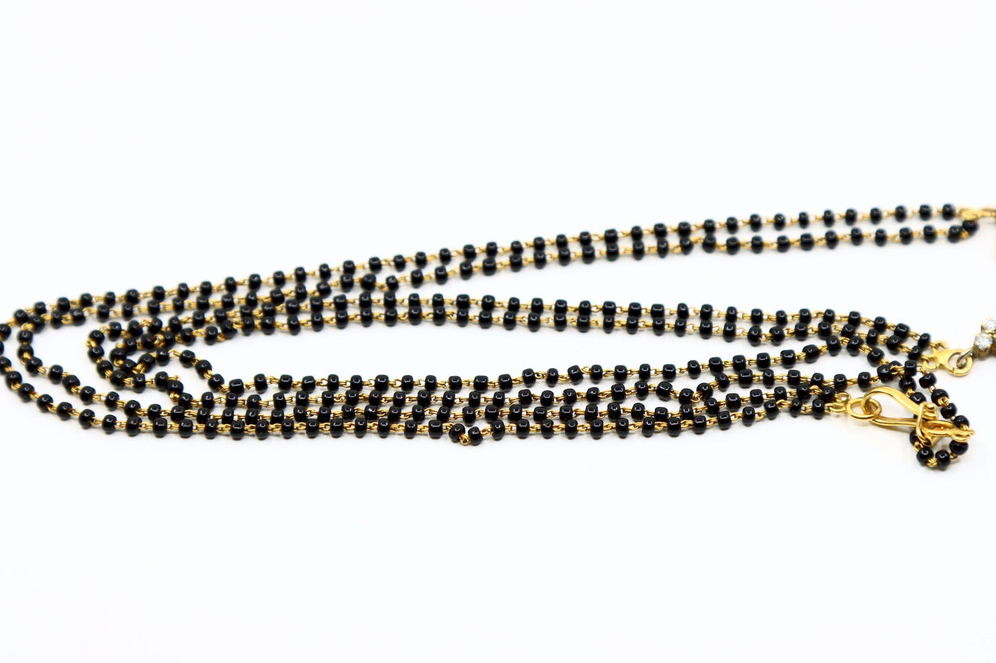 Vintage Indian Gold Diamond Ruby Emerald Onyx Beads Necklace