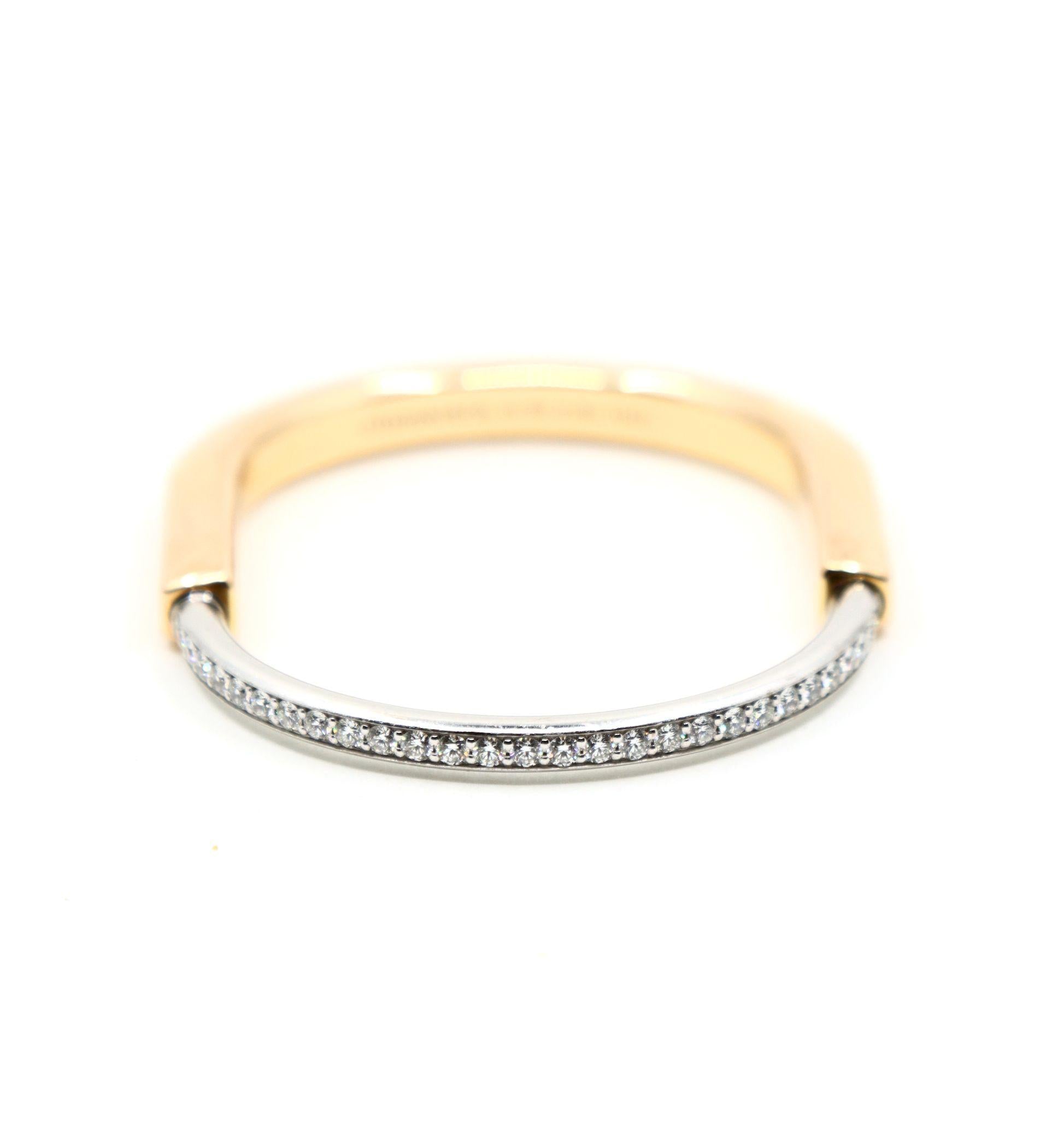Tiffany & Co. Lock 18K White & Yellow Gold Diamond Bracelet