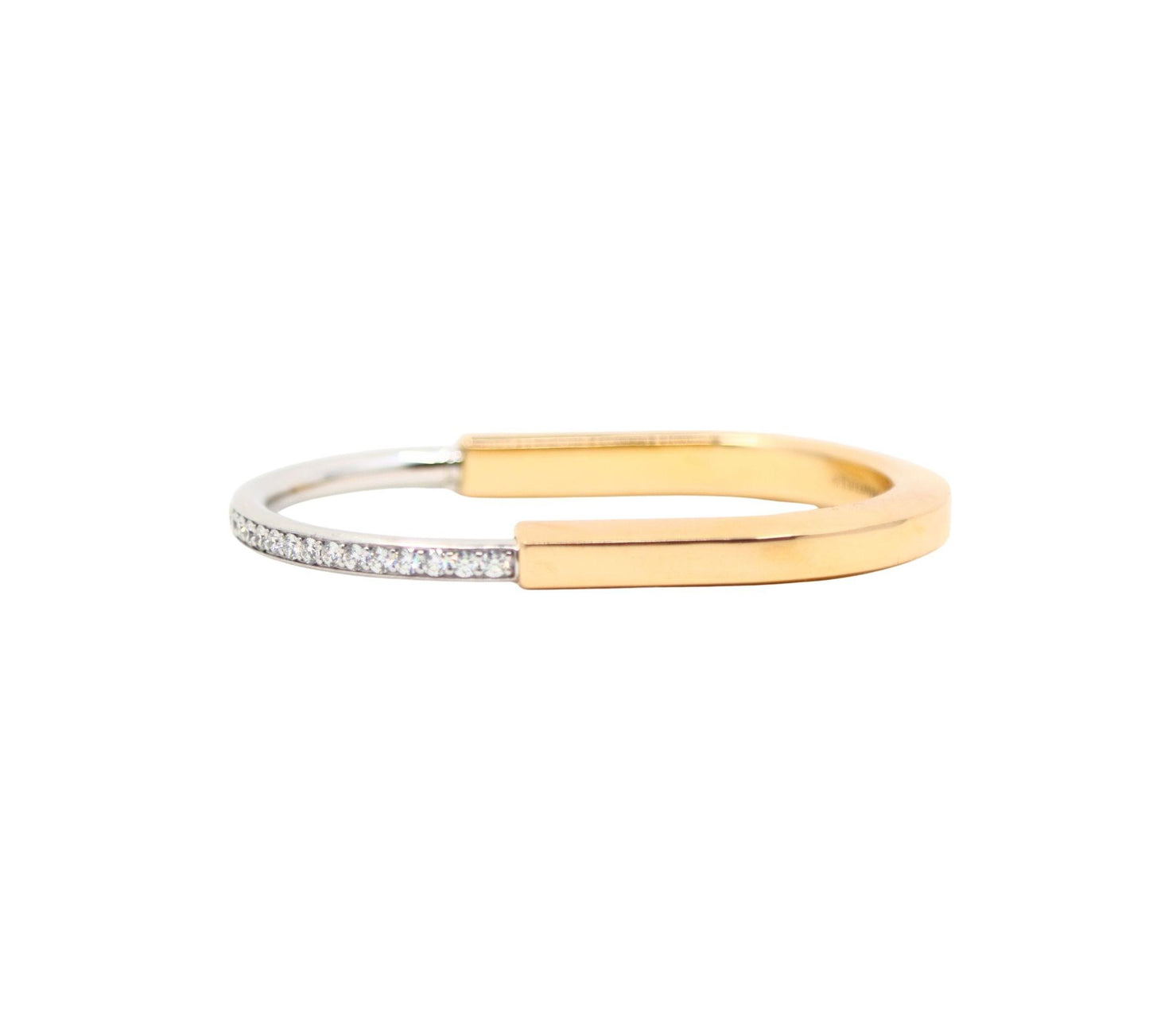 Tiffany & Co. Lock 18K White & Yellow Gold Diamond Bracelet