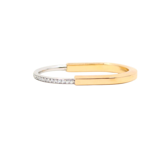 Tiffany & Co. Lock 18K White & Yellow Gold Diamond Bracelet