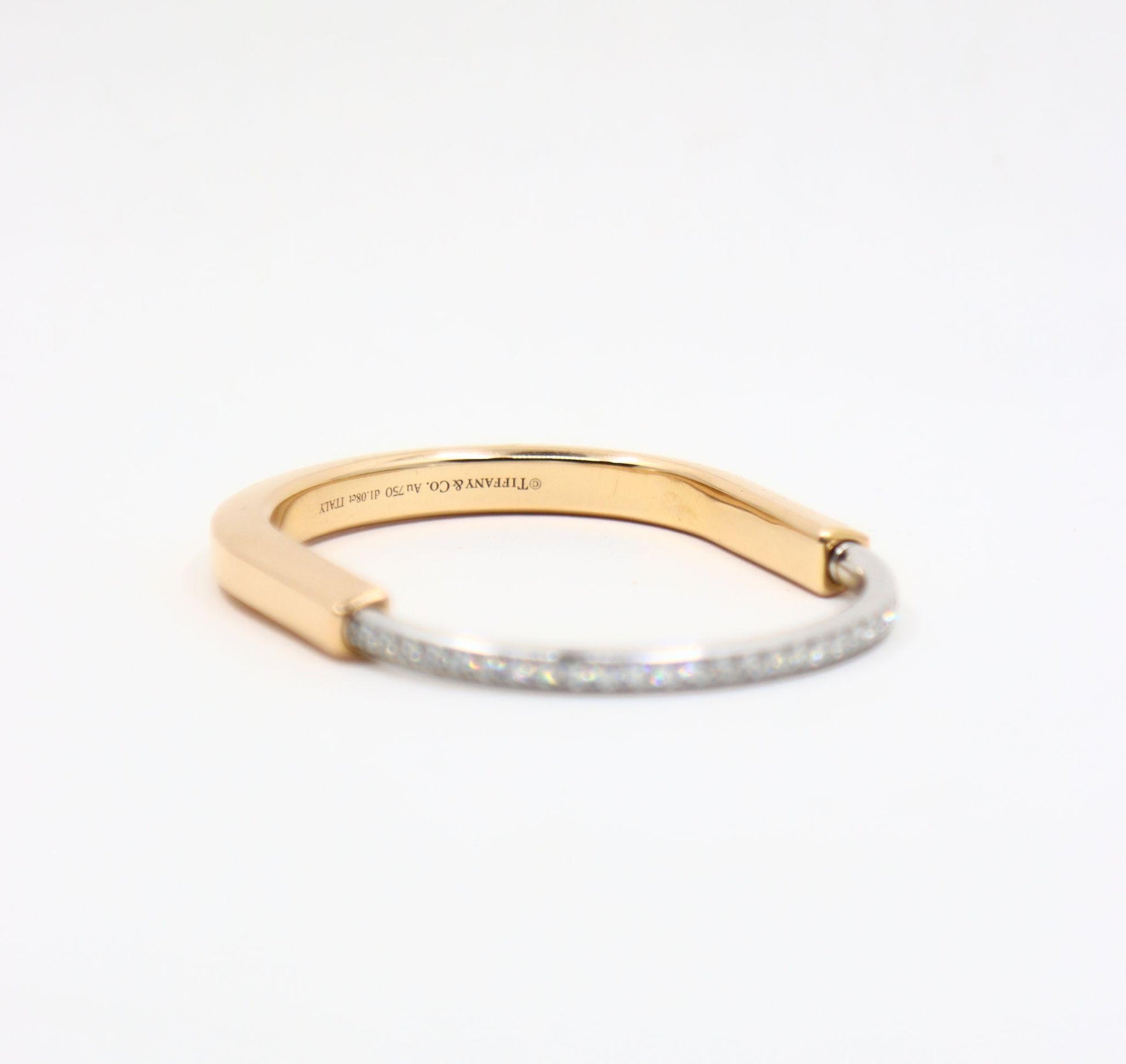Tiffany & Co. Lock 18K White & Yellow Gold Diamond Bracelet