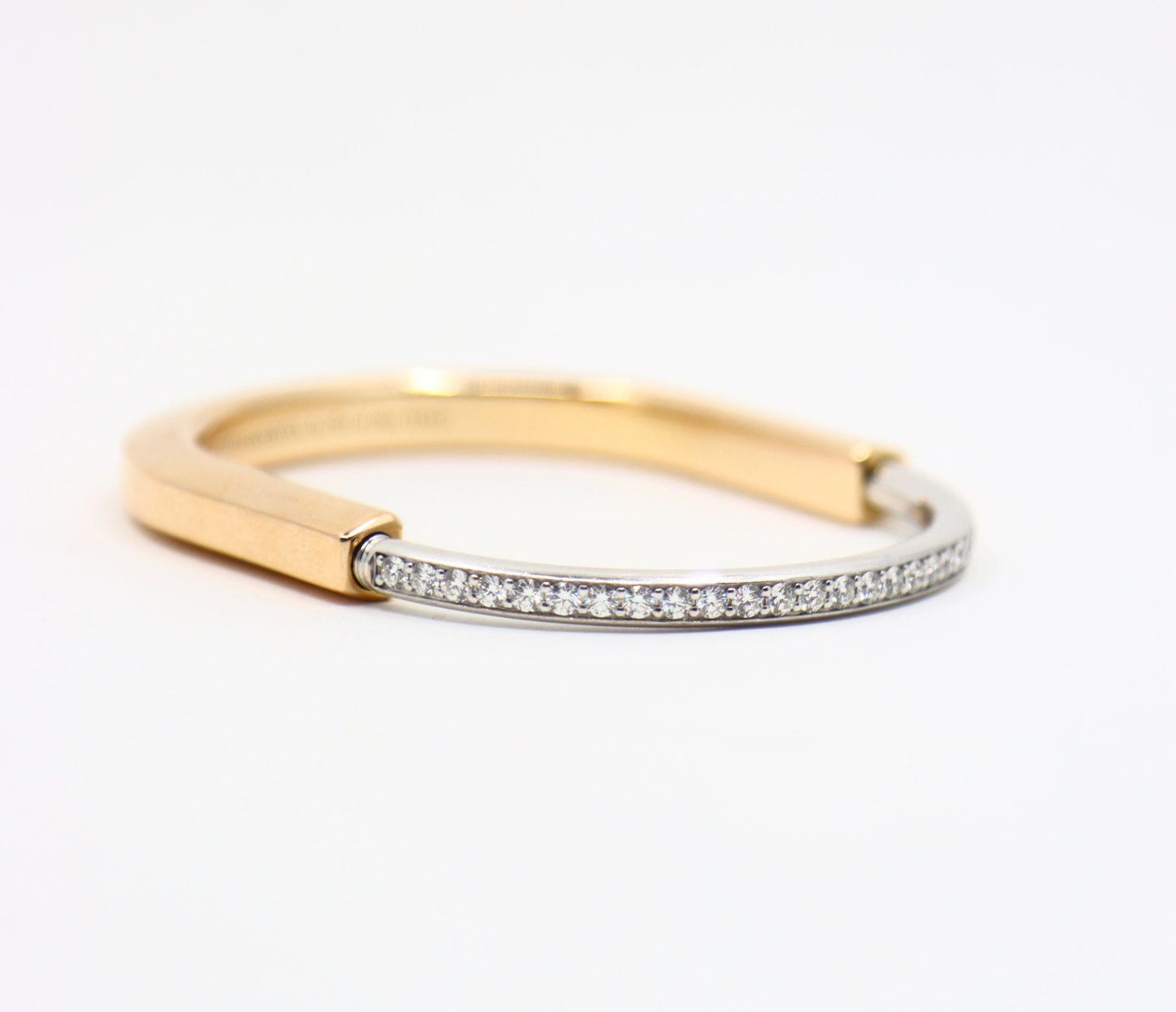 Tiffany & Co. Lock 18K White & Yellow Gold Diamond Bracelet