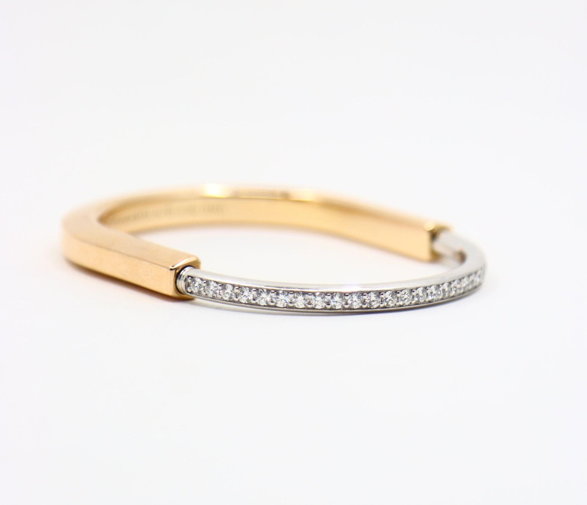Tiffany & Co. Lock 18K White & Yellow Gold Diamond Bracelet