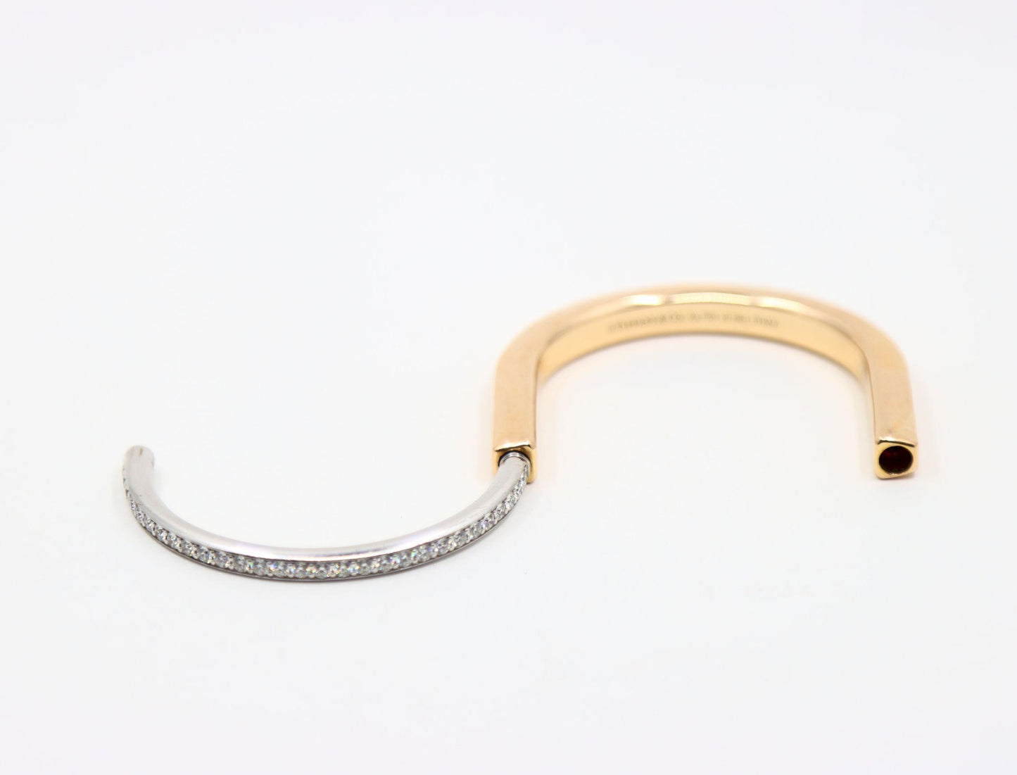 Tiffany & Co. Lock 18K White & Yellow Gold Diamond Bracelet