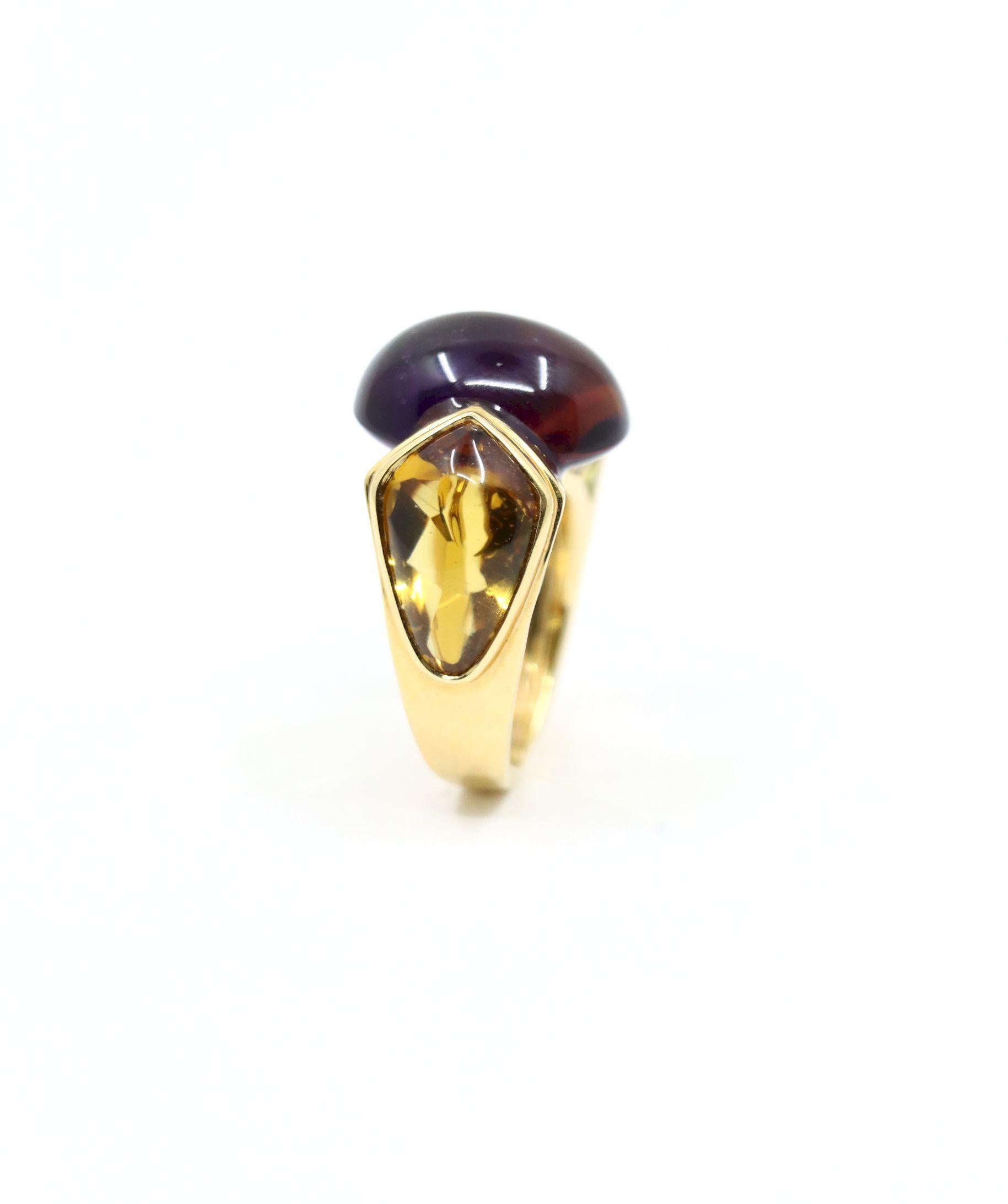 Marina B. 18K Gold Amethyst Citrine Peridot Ring