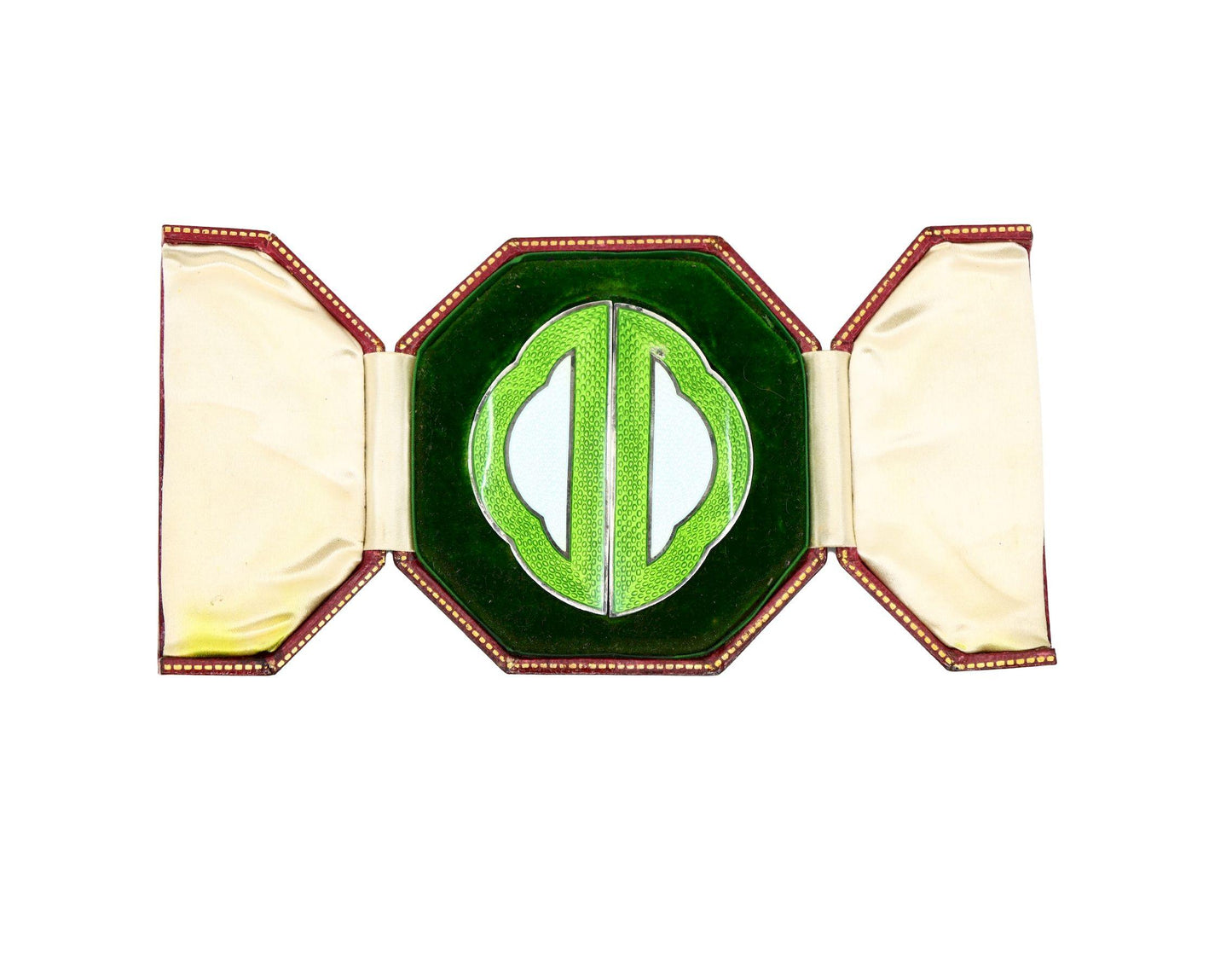 Antique Sliver Enamel Belt Buckle