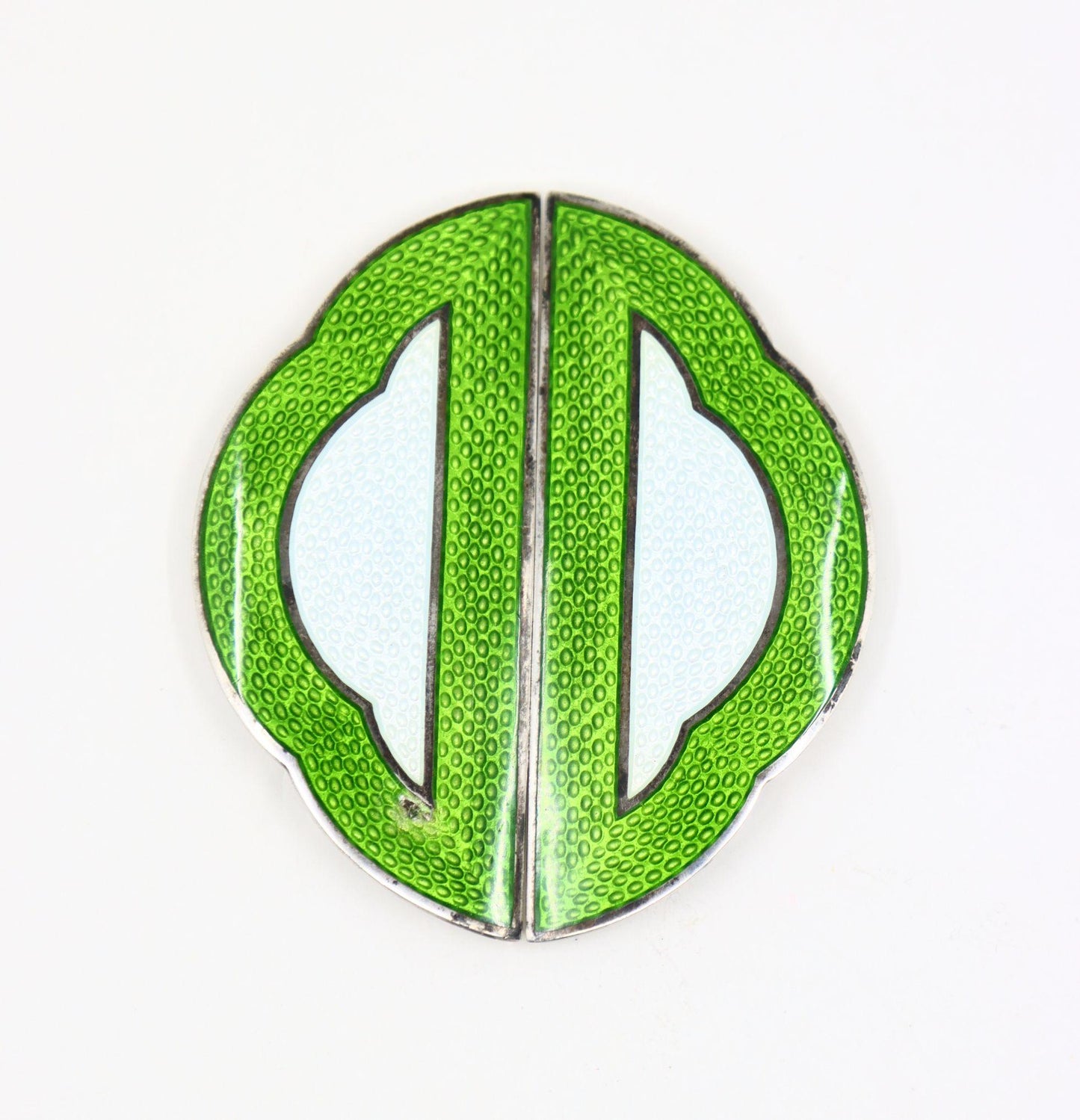 Antique Sliver Enamel Belt Buckle