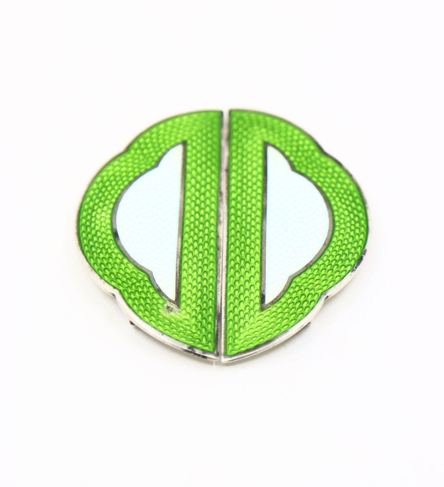 Antique Sliver Enamel Belt Buckle