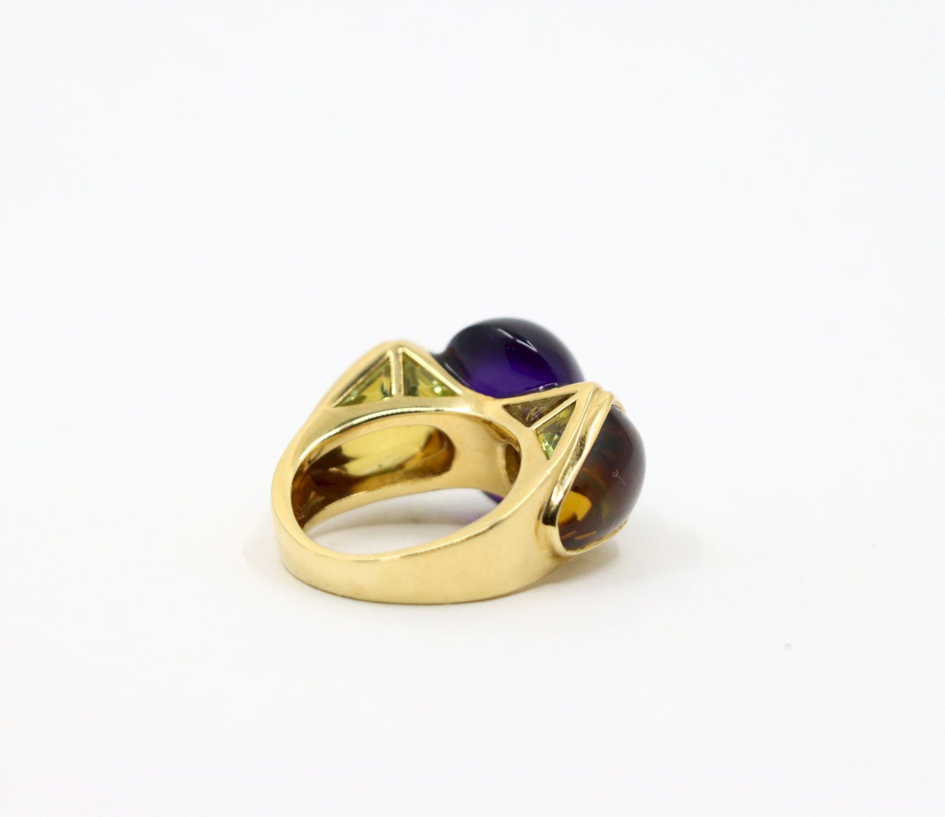 Marina B. 18K Gold Amethyst Citrine Peridot Ring