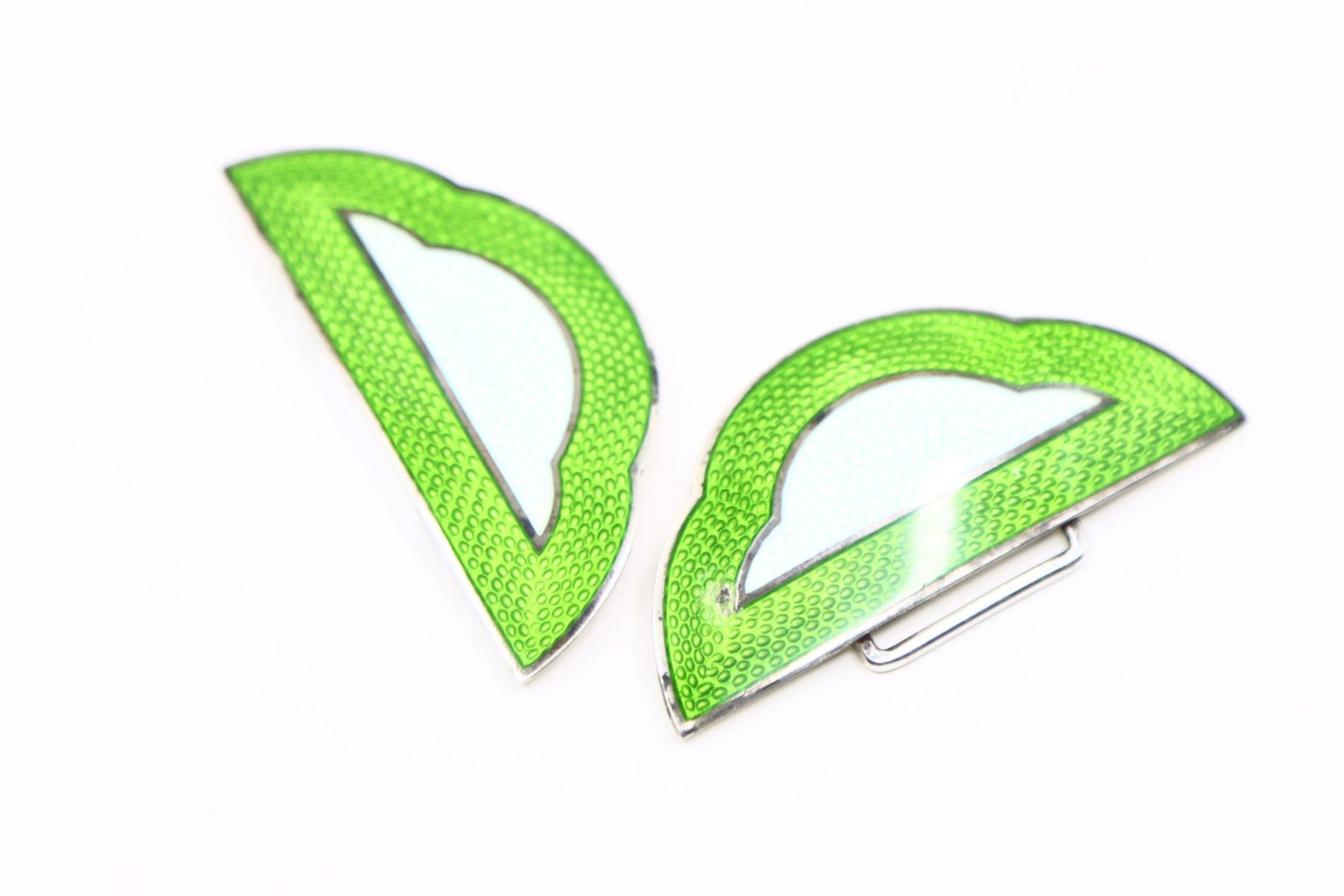 Antique Sliver Enamel Belt Buckle