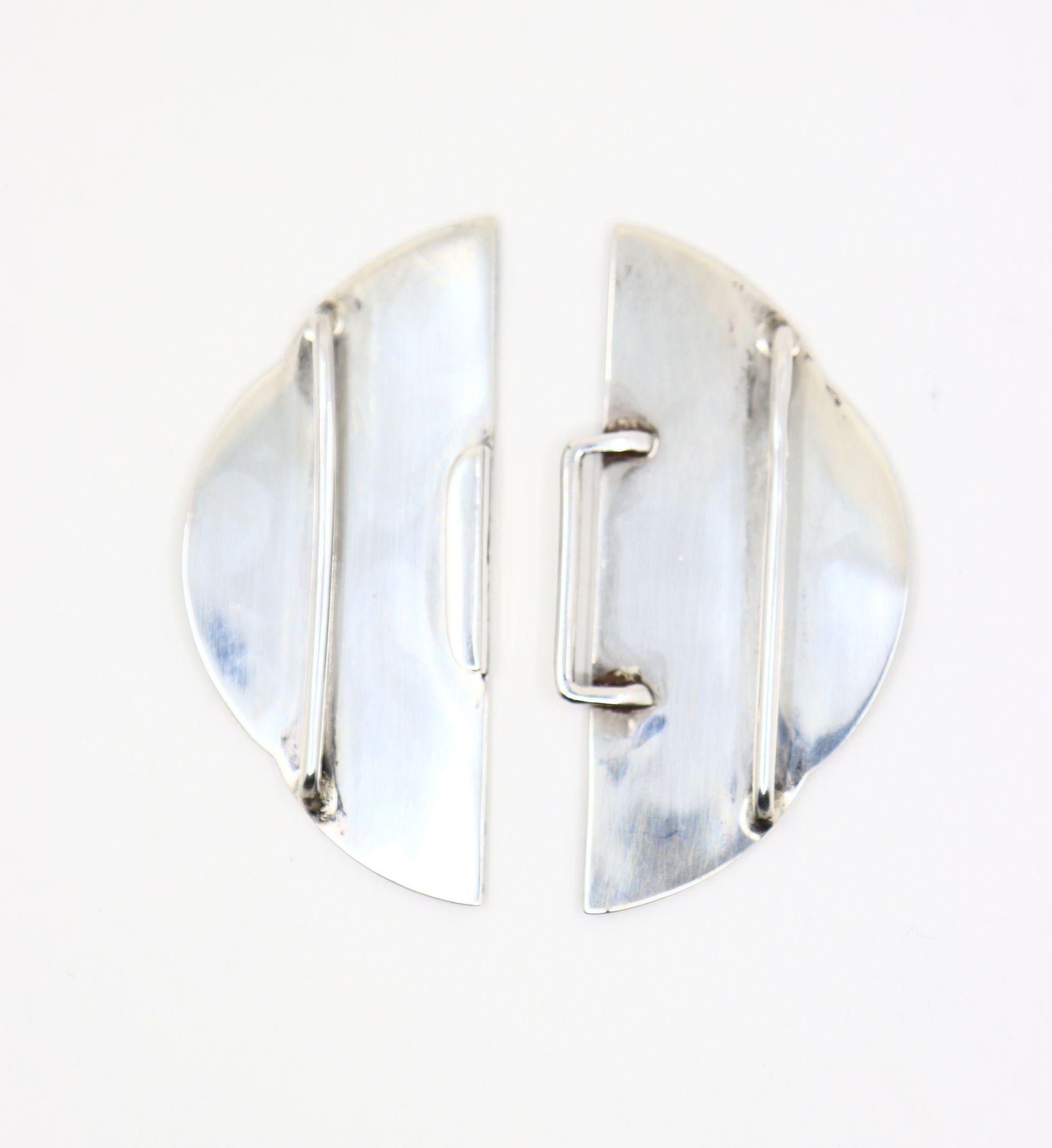 Antique Sliver Enamel Belt Buckle