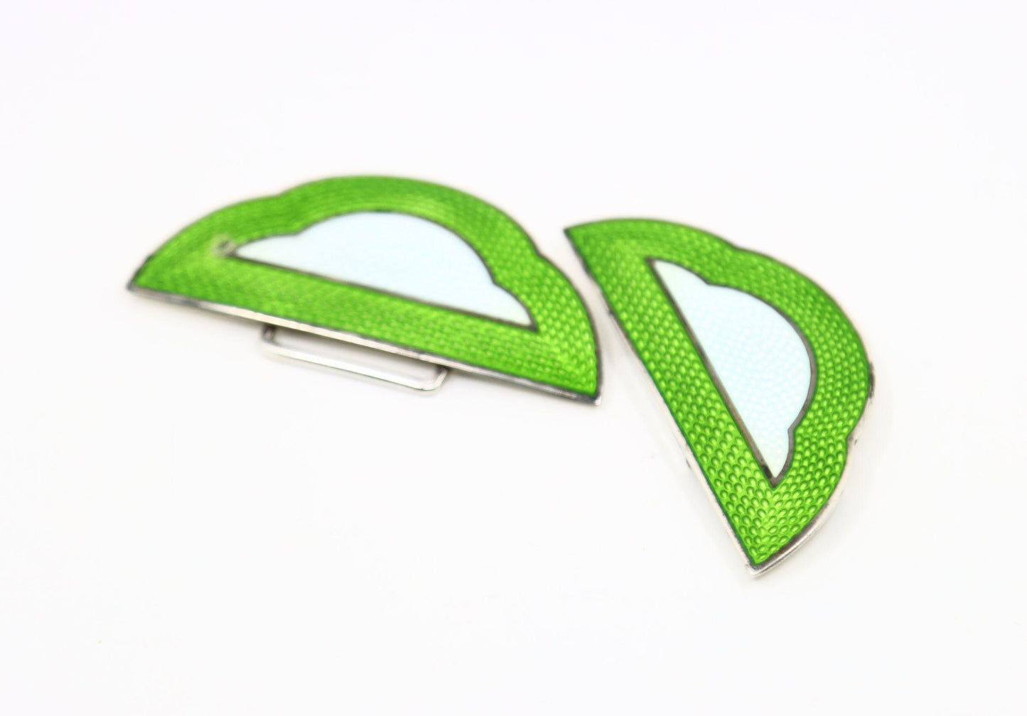 Antique Sliver Enamel Belt Buckle