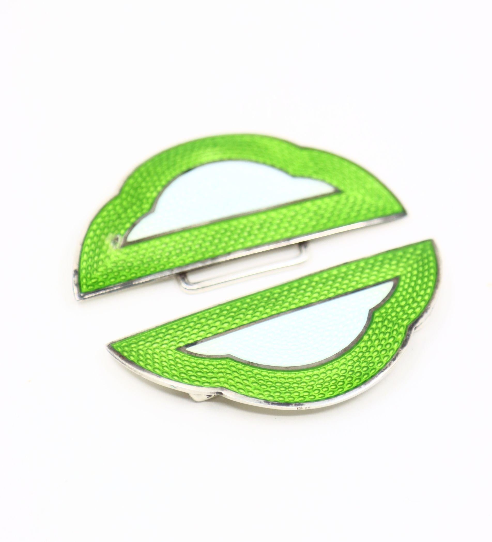 Antique Sliver Enamel Belt Buckle