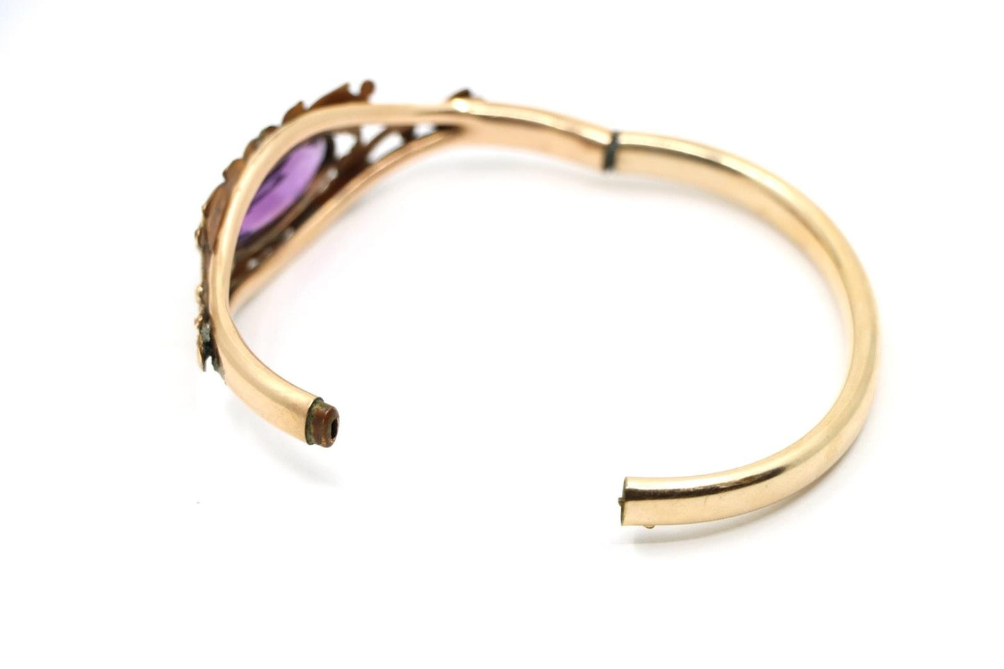 Vintage Gold Filled Purple Glass Bracelet