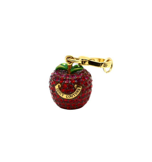 Vintage  Juicy Couture Gold Tone Rhinestone Apple Charm