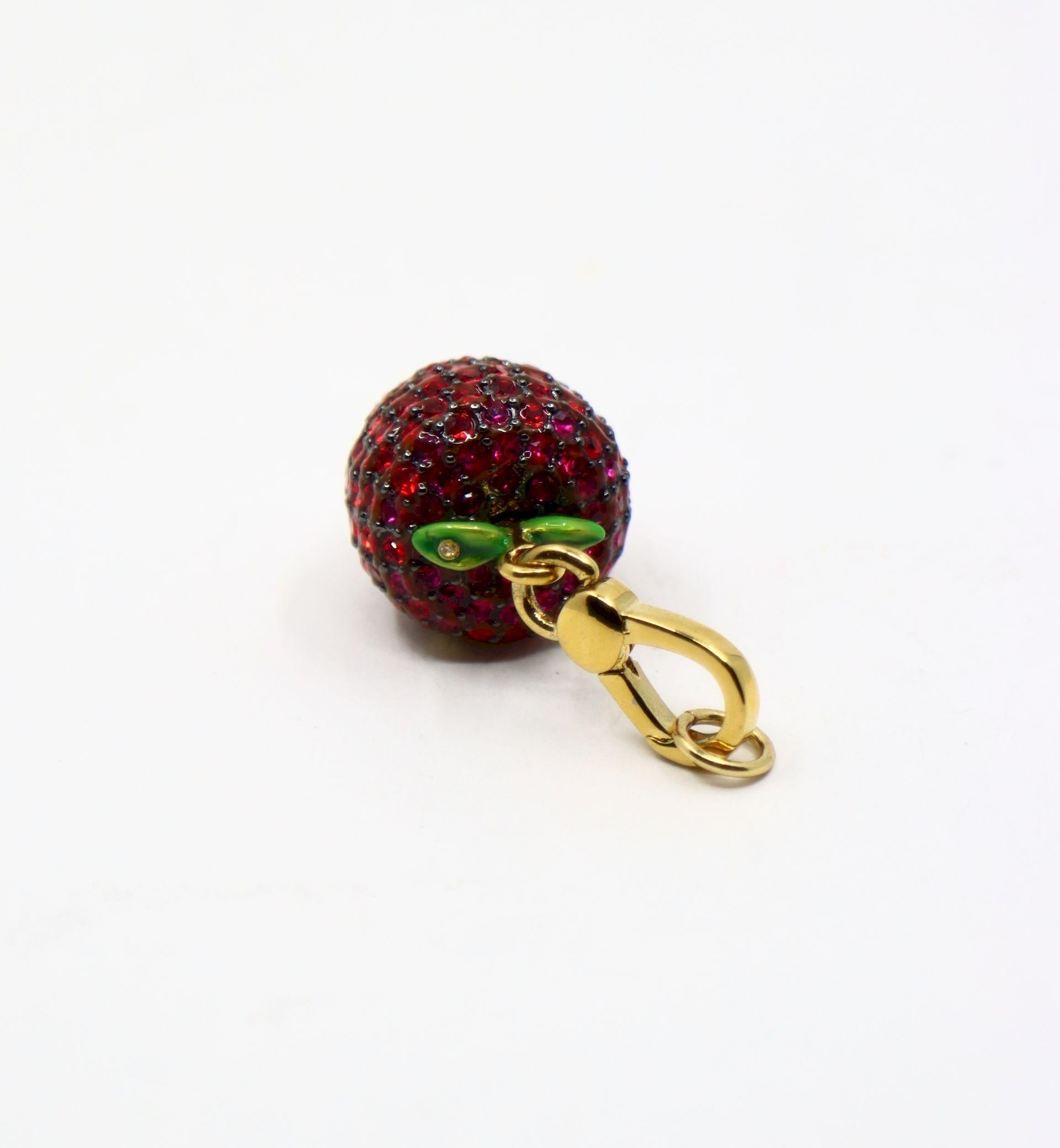 Vintage  Juicy Couture Gold Tone Rhinestone Apple Charm