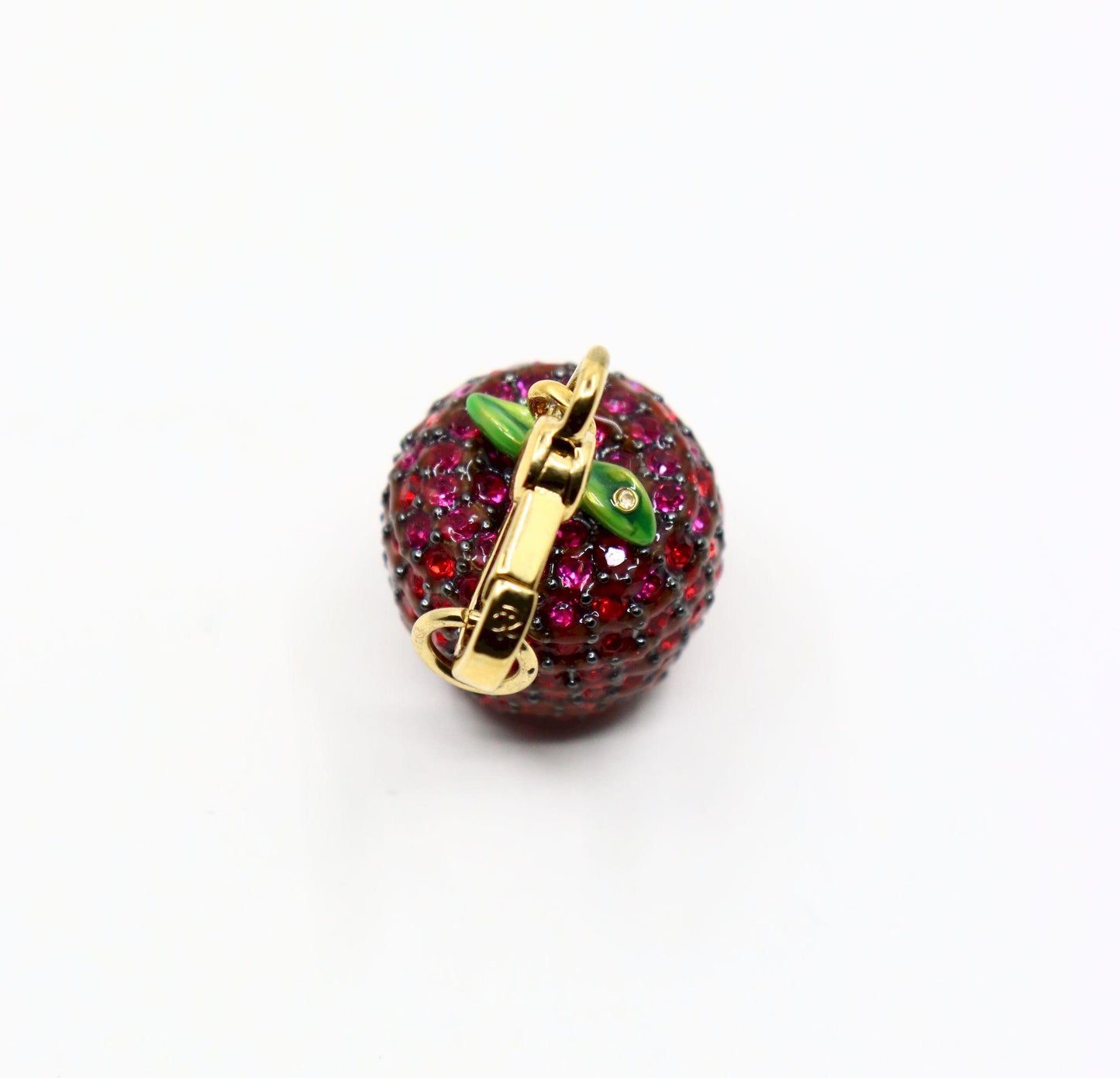 Vintage  Juicy Couture Gold Tone Rhinestone Apple Charm
