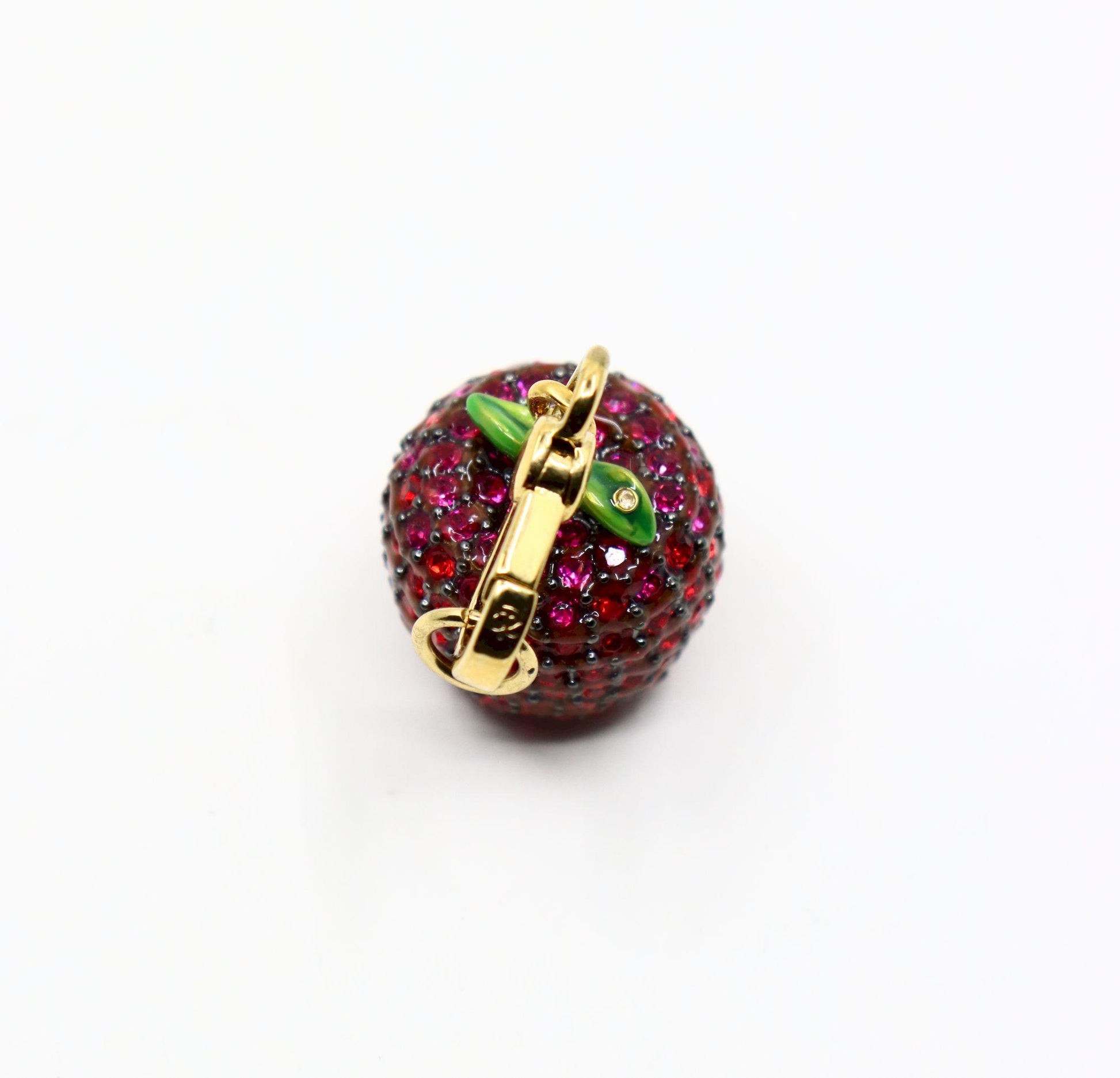 Vintage  Juicy Couture Gold Tone Rhinestone Apple Charm