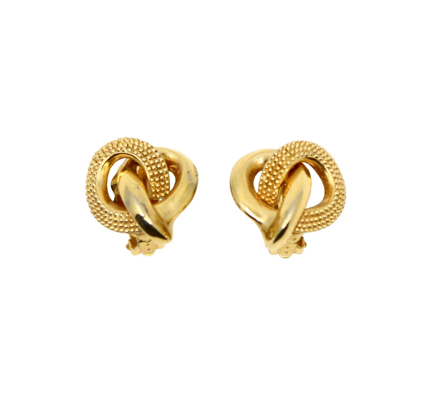 Vintage Erwin Pearl Gold Tone Texture Heart Earrings