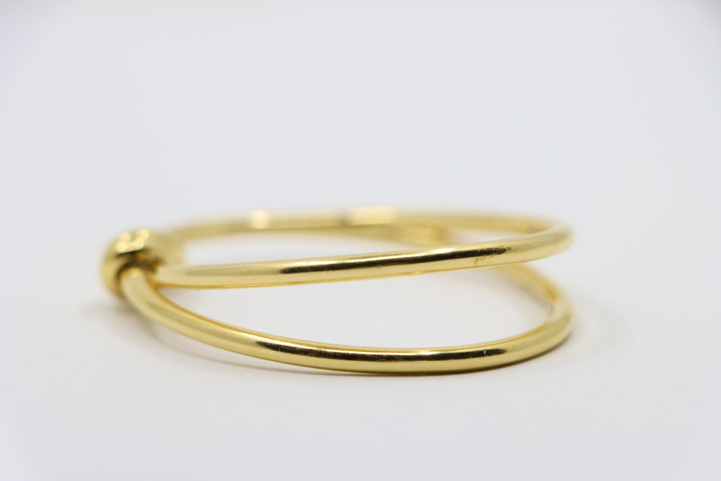 Tiffany & Co. 18K Gold Knot Double Row Hinged Bangle