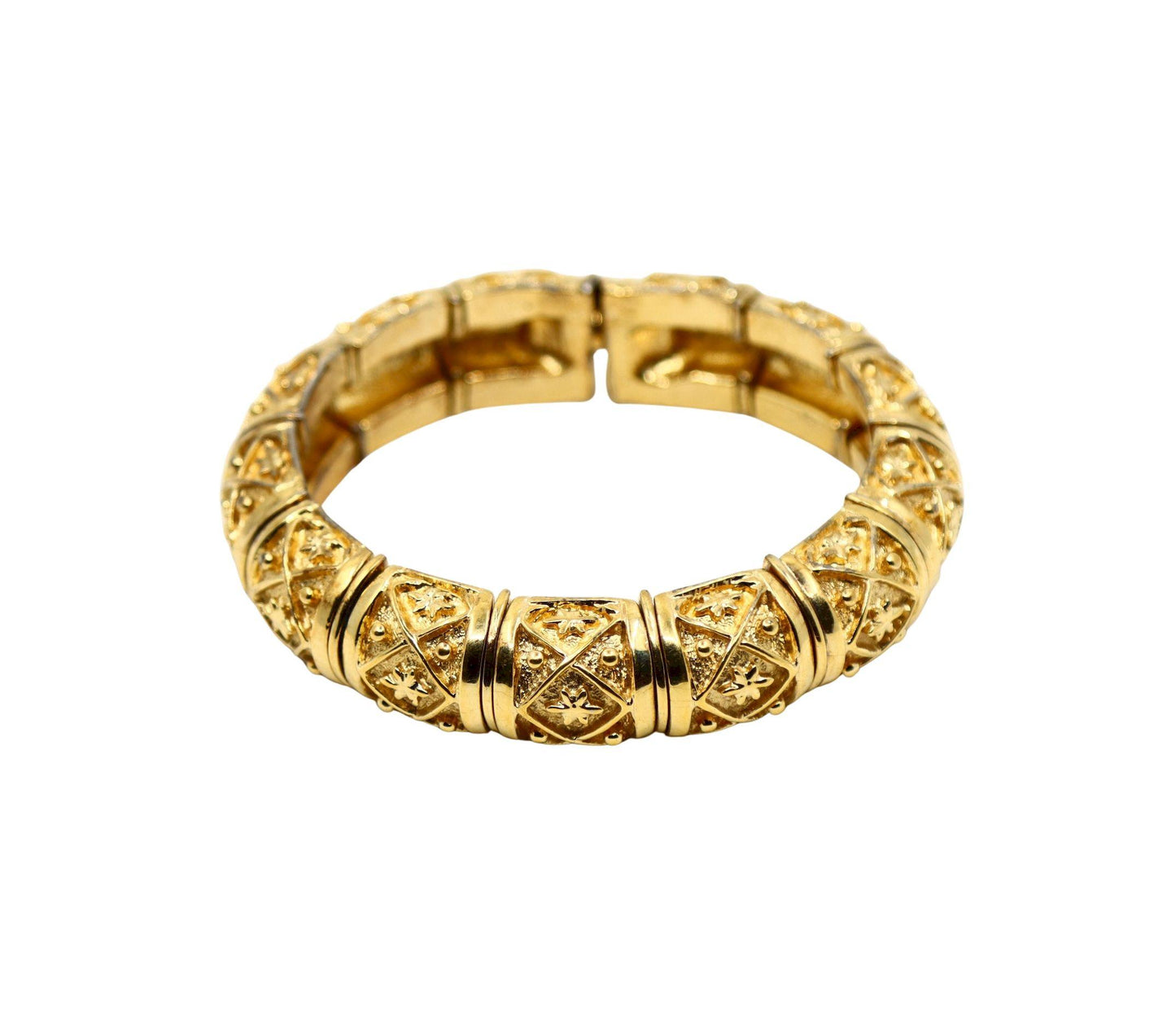 Vintage Gold Tone Engraved Bangle Bracelet