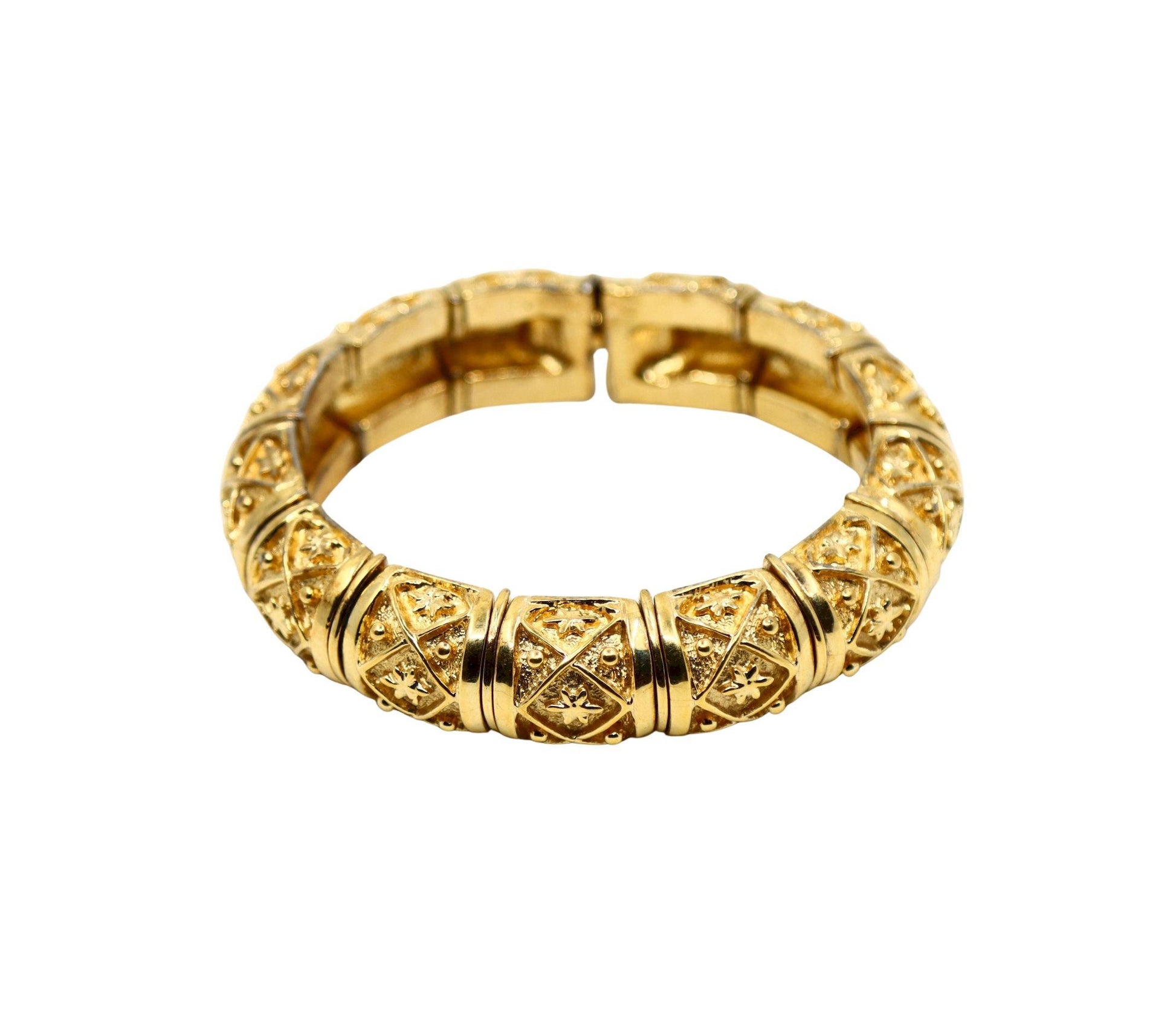 Vintage Gold Tone Engraved Bangle Bracelet