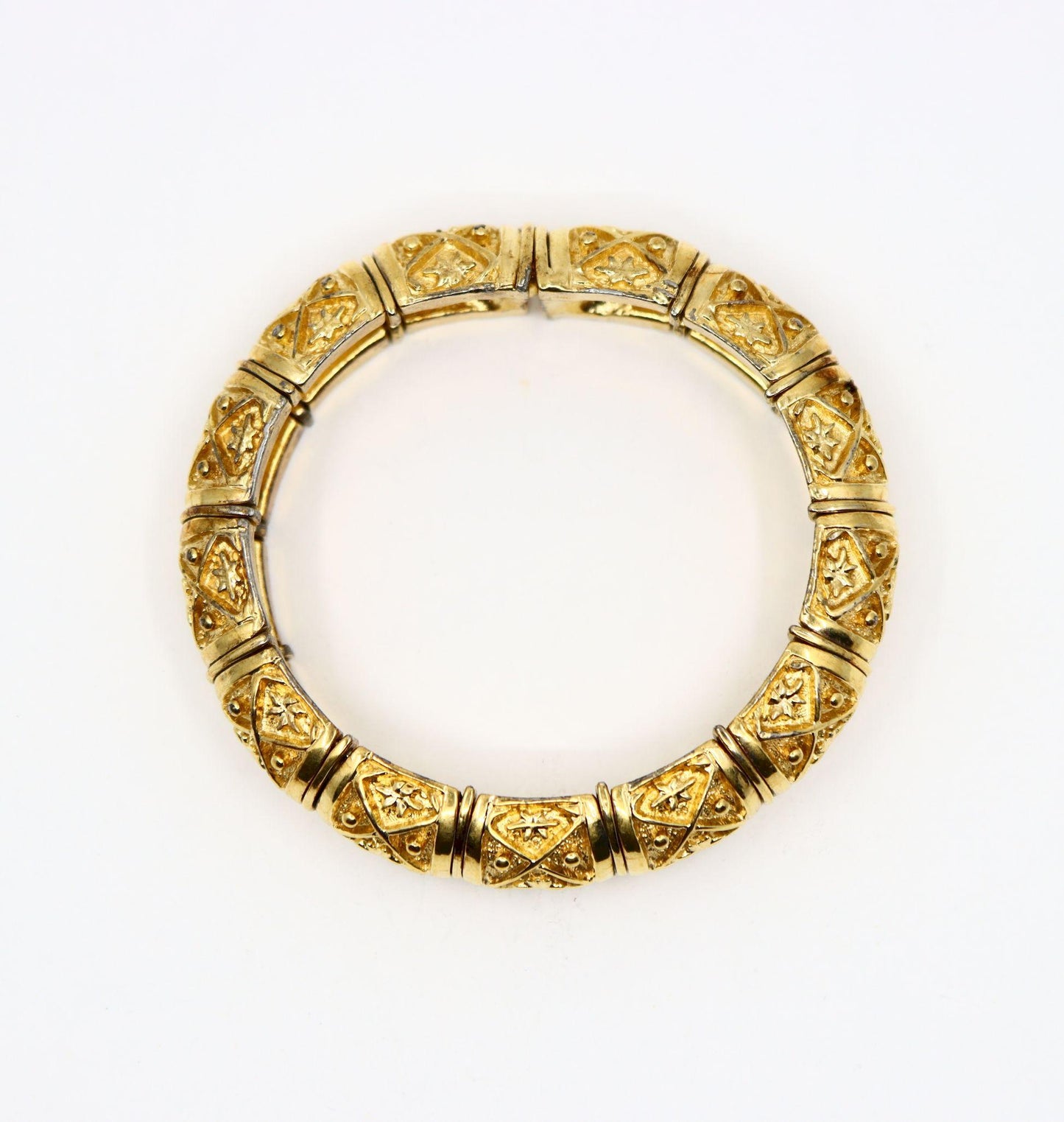 Vintage Gold Tone Engraved Bangle Bracelet