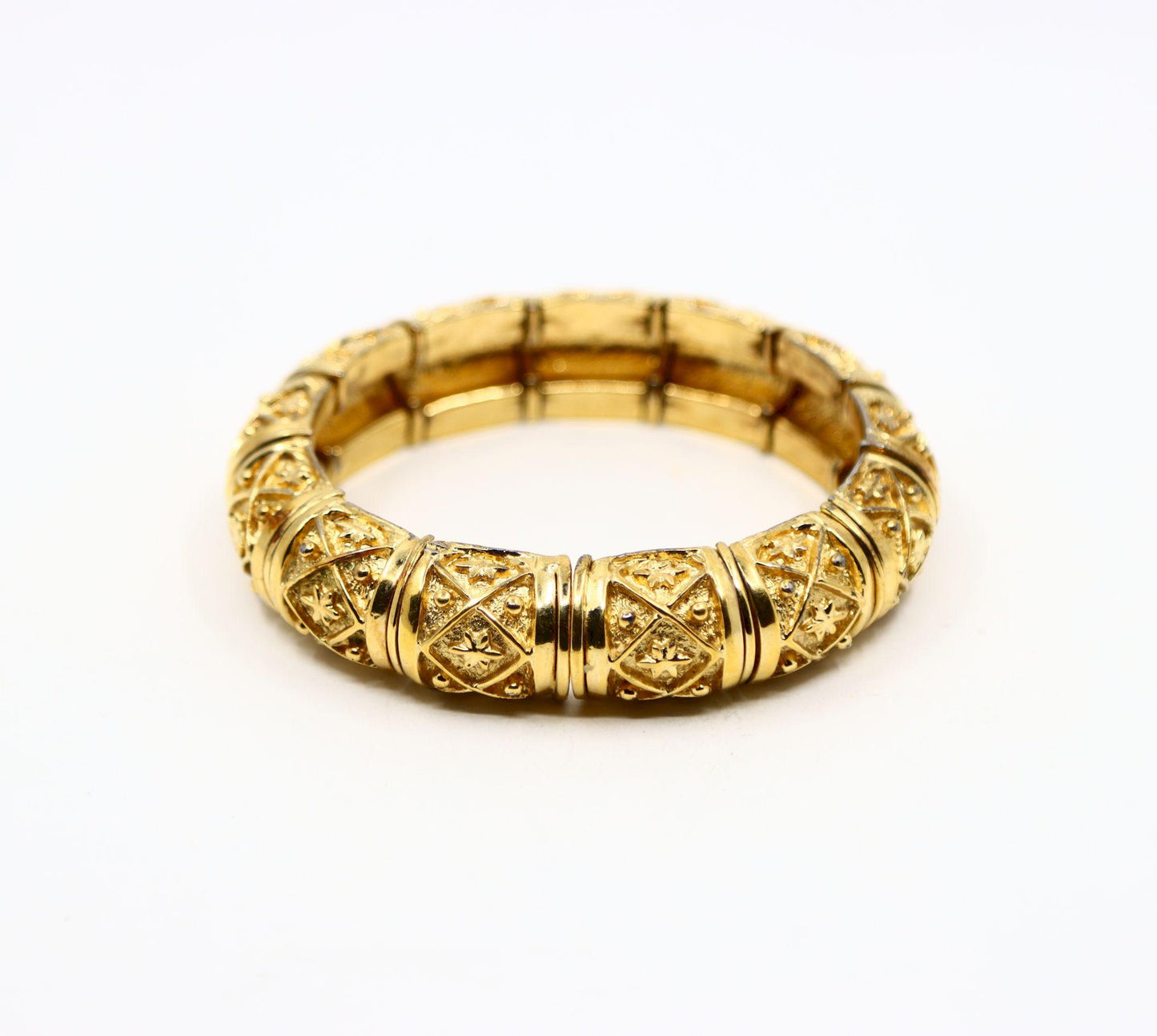 Vintage Gold Tone Engraved Bangle Bracelet