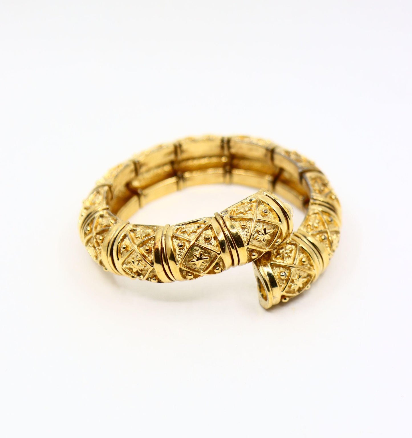 Vintage Gold Tone Engraved Bangle Bracelet