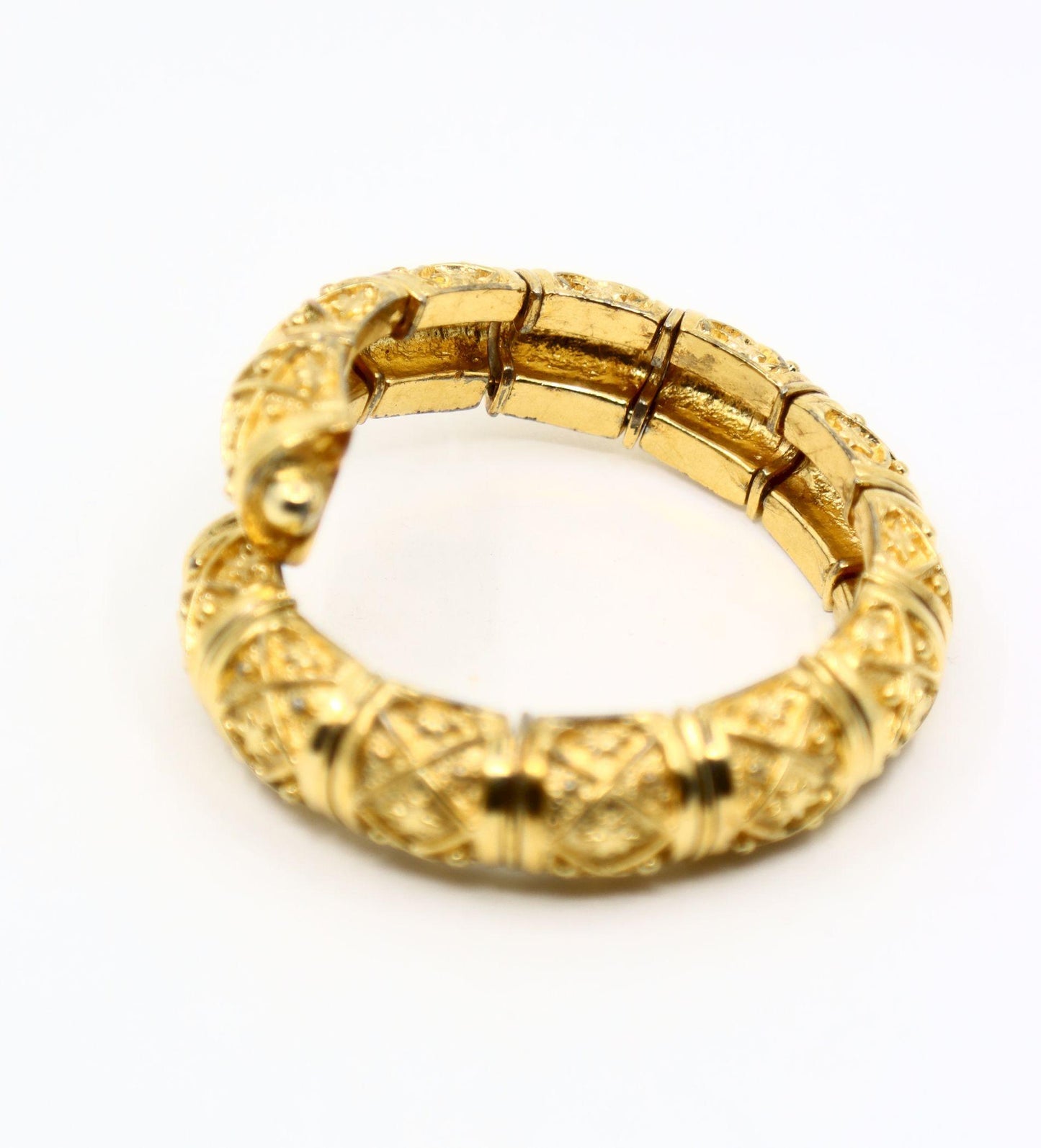 Vintage Gold Tone Engraved Bangle Bracelet