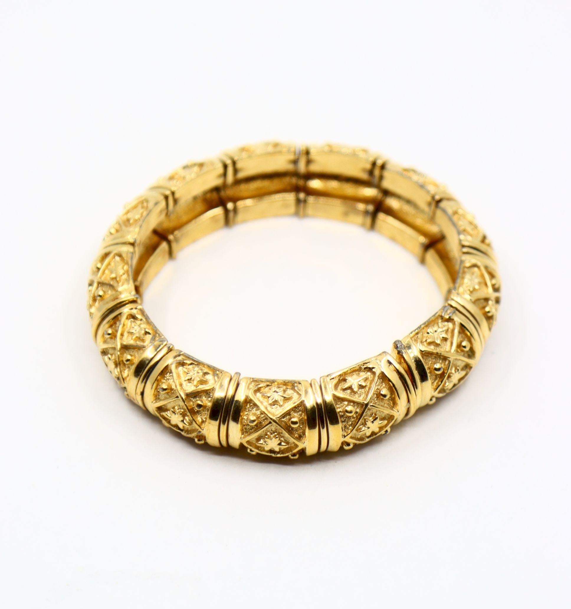 Vintage Gold Tone Engraved Bangle Bracelet