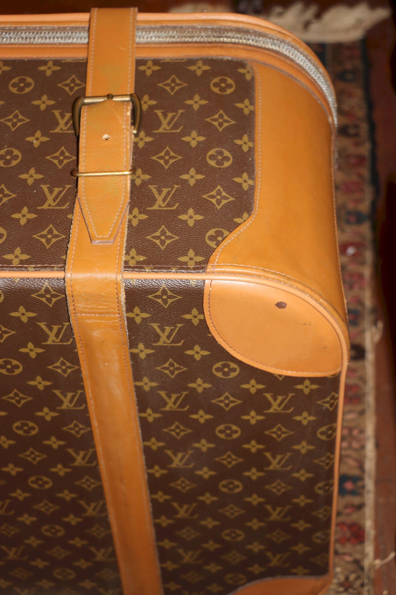 Antique Louis Vuitton Monogram Leather Large Suitcase