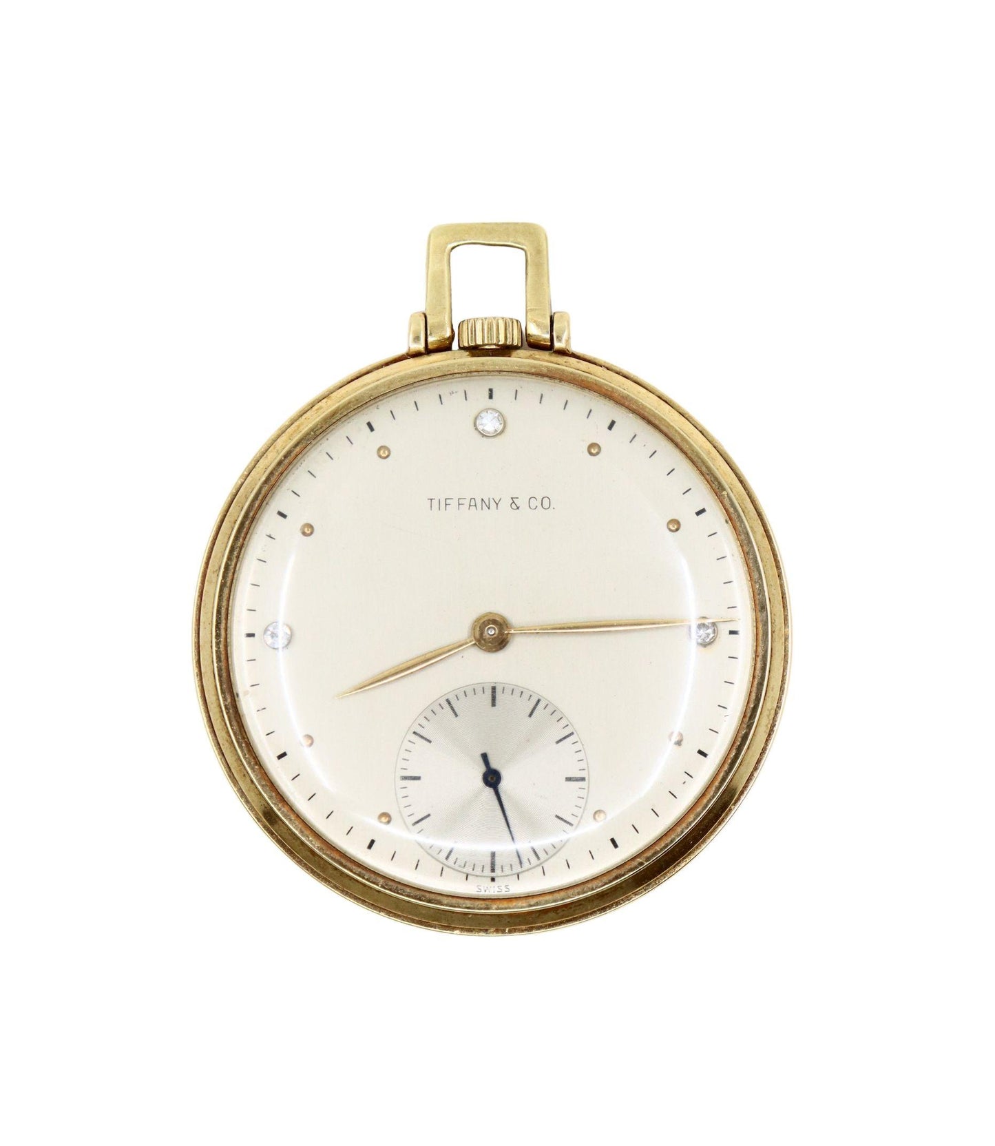 Vintage Tiffany & Co. 14K Gold Diamond Pocket Watch
