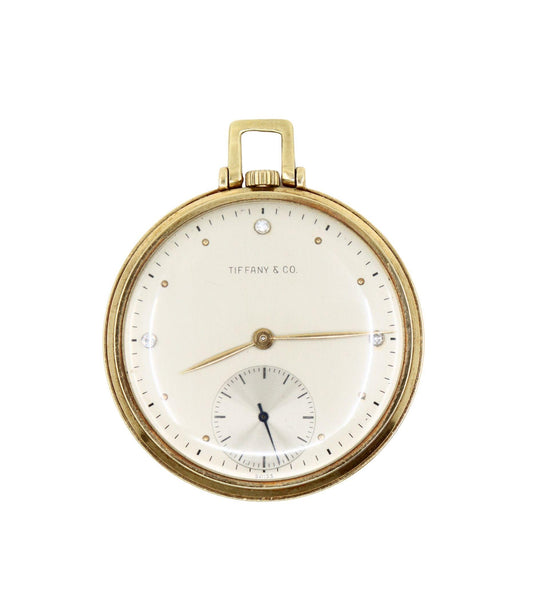 Vintage Tiffany & Co. 14K Gold Diamond Pocket Watch