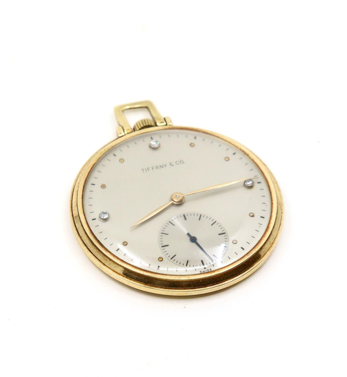 Vintage Tiffany & Co. 14K Gold Diamond Pocket Watch