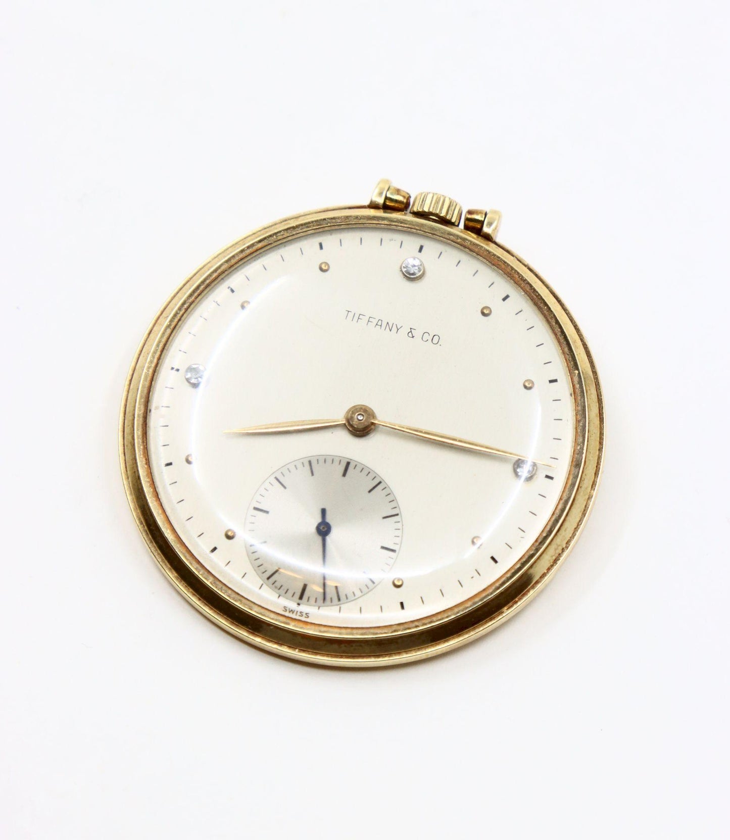 Vintage Tiffany & Co. 14K Gold Diamond Pocket Watch