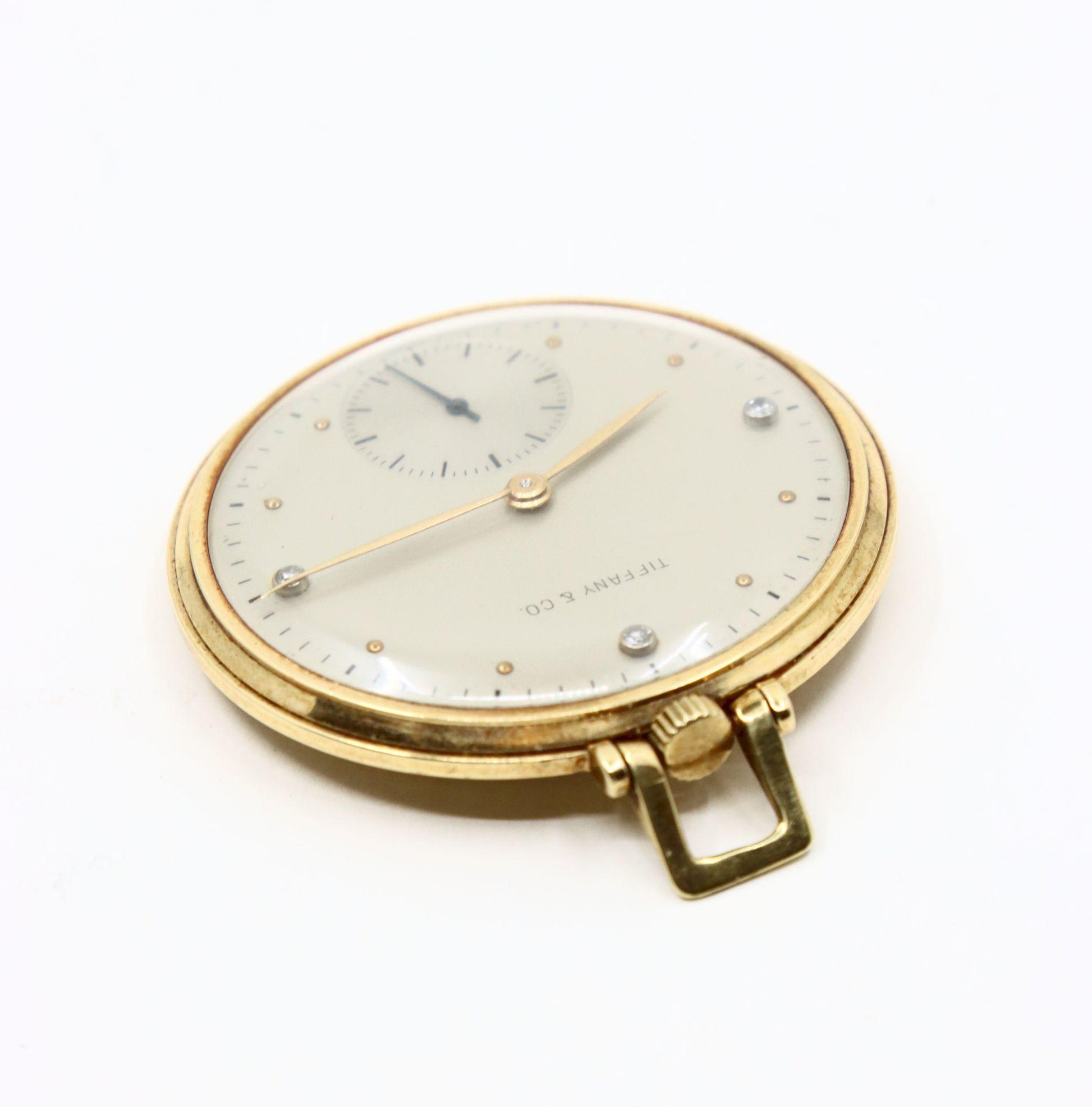 Vintage Tiffany & Co. 14K Gold Diamond Pocket Watch