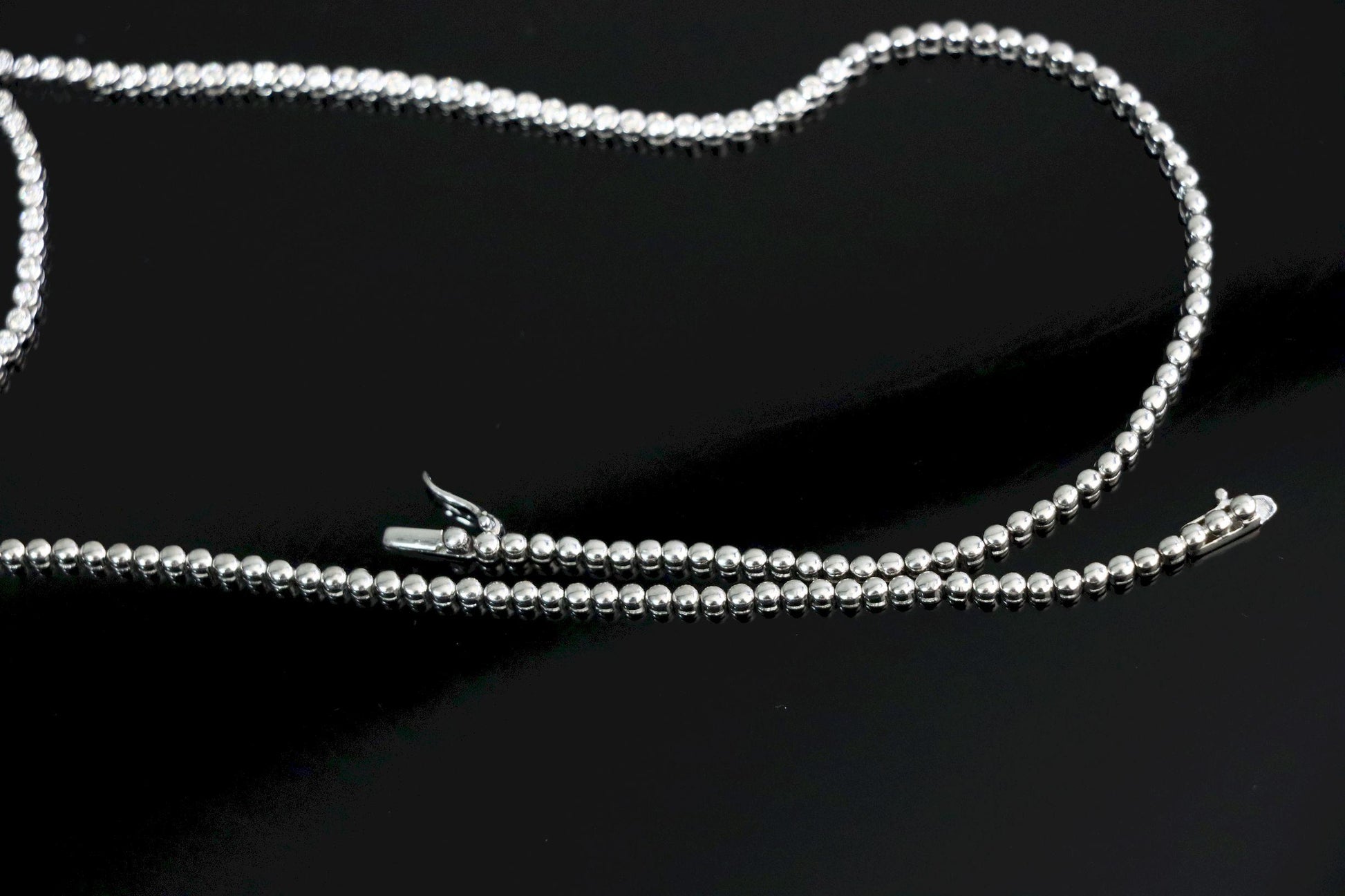 Vintage 18K White Gold Diamond Y-Drop Necklace