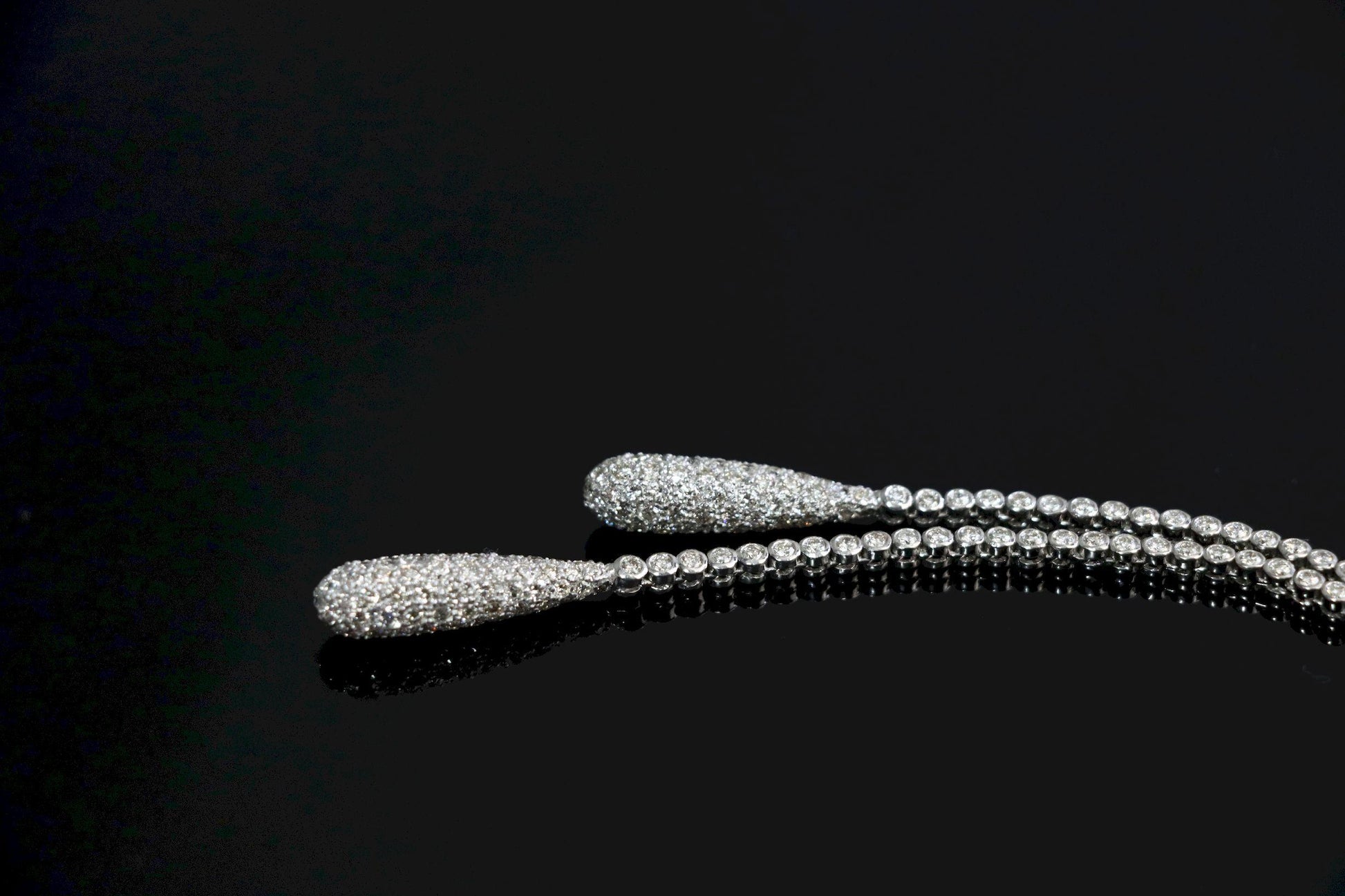 Vintage 18K White Gold Diamond Y-Drop Necklace